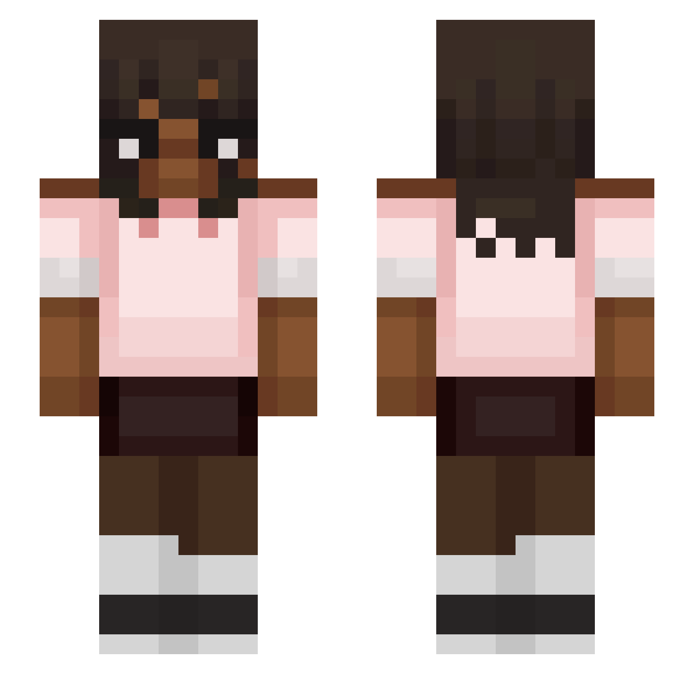 Scrubby_Chan Minecraft skin, front and back view