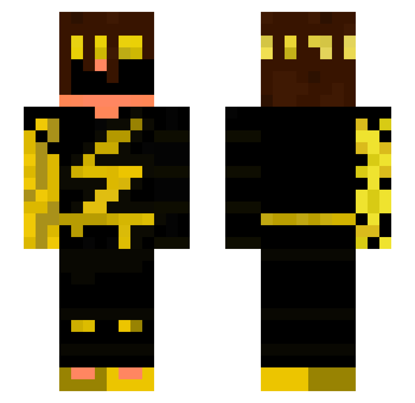MaZit Minecraft skin, front and back view