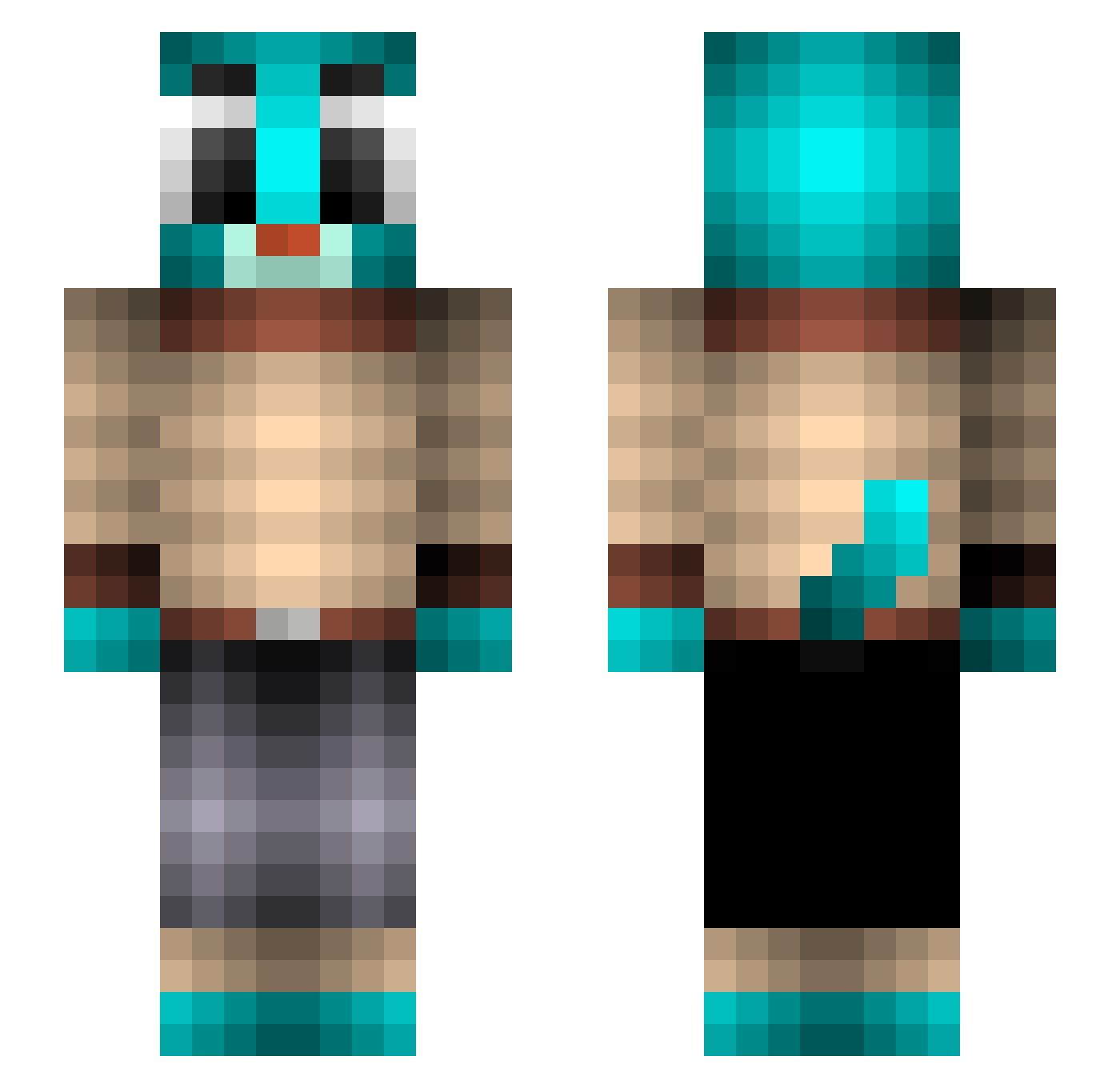 kuba423 Minecraft skin, front and back view