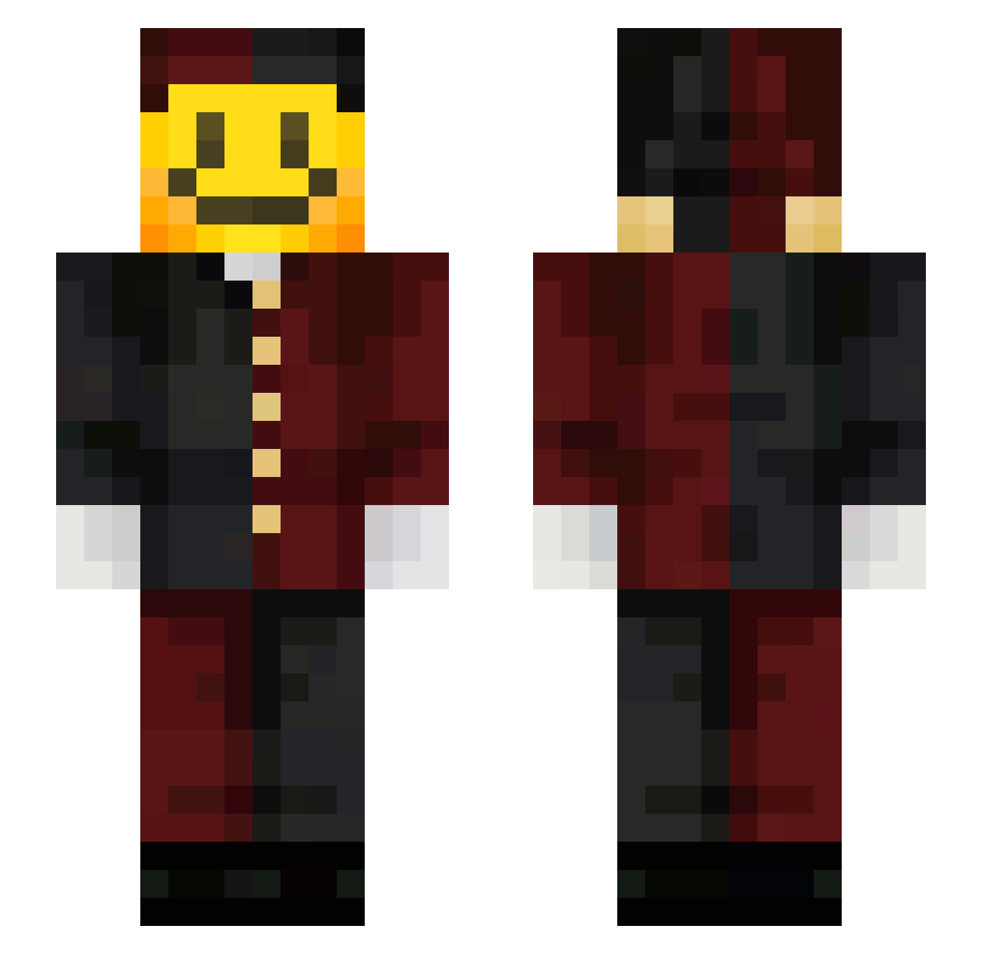 wKoozy Minecraft skin, front and back view
