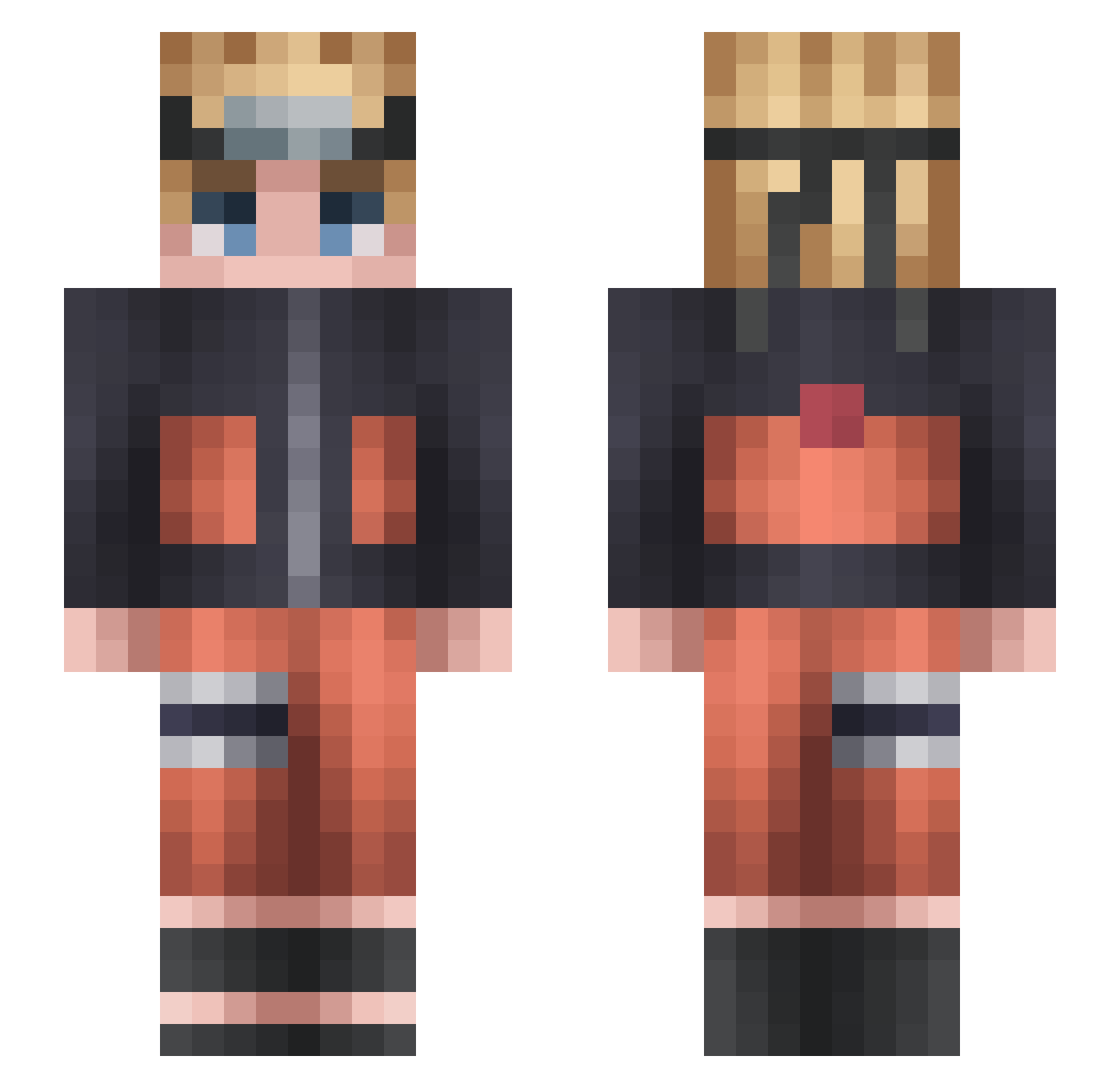 BapplPlayz Minecraft skin, front and back view