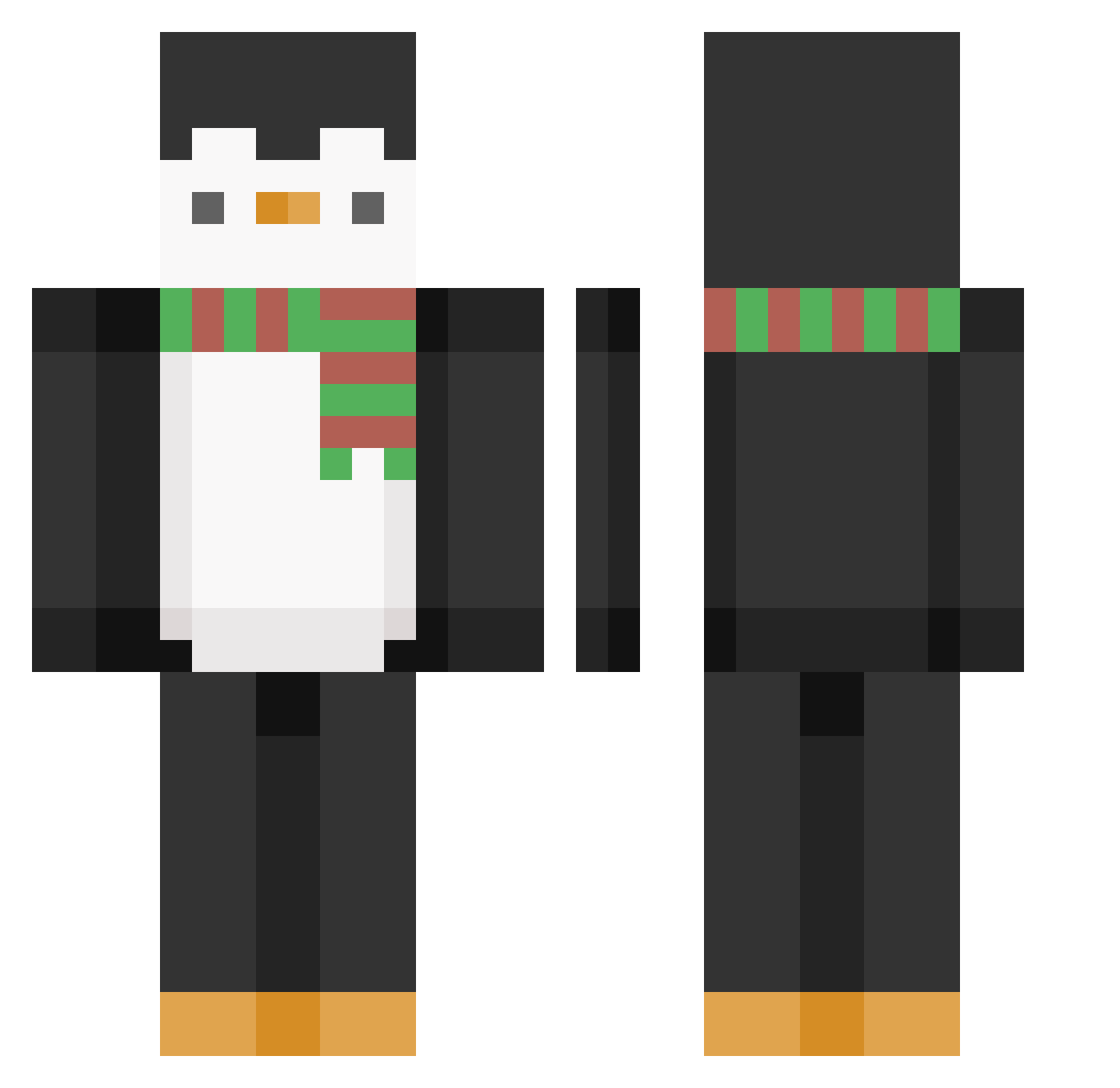 Younsigdang Minecraft skin, front and back view