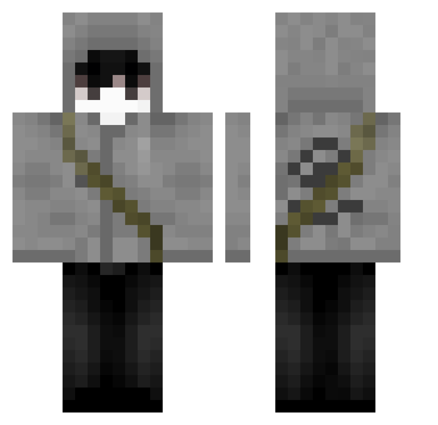 tomsoswag Minecraft skin, front and back view