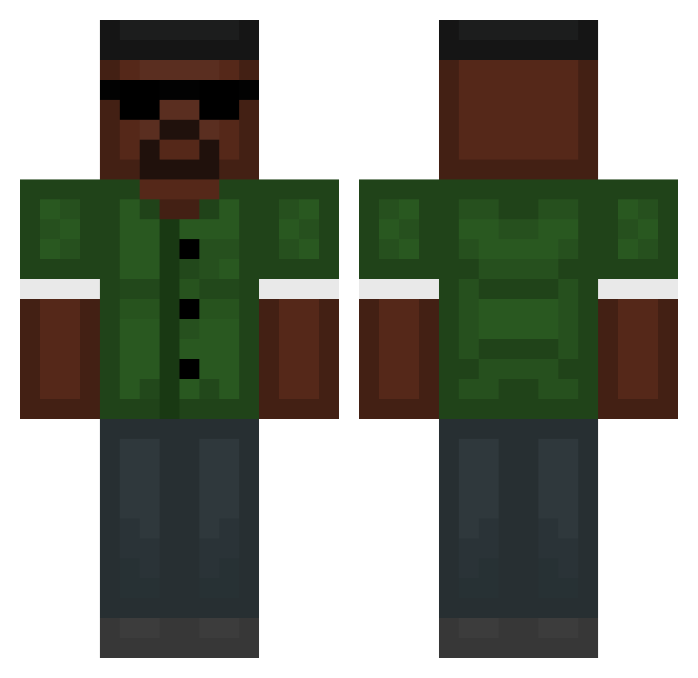 Xmichulekx Minecraft skin, front and back view