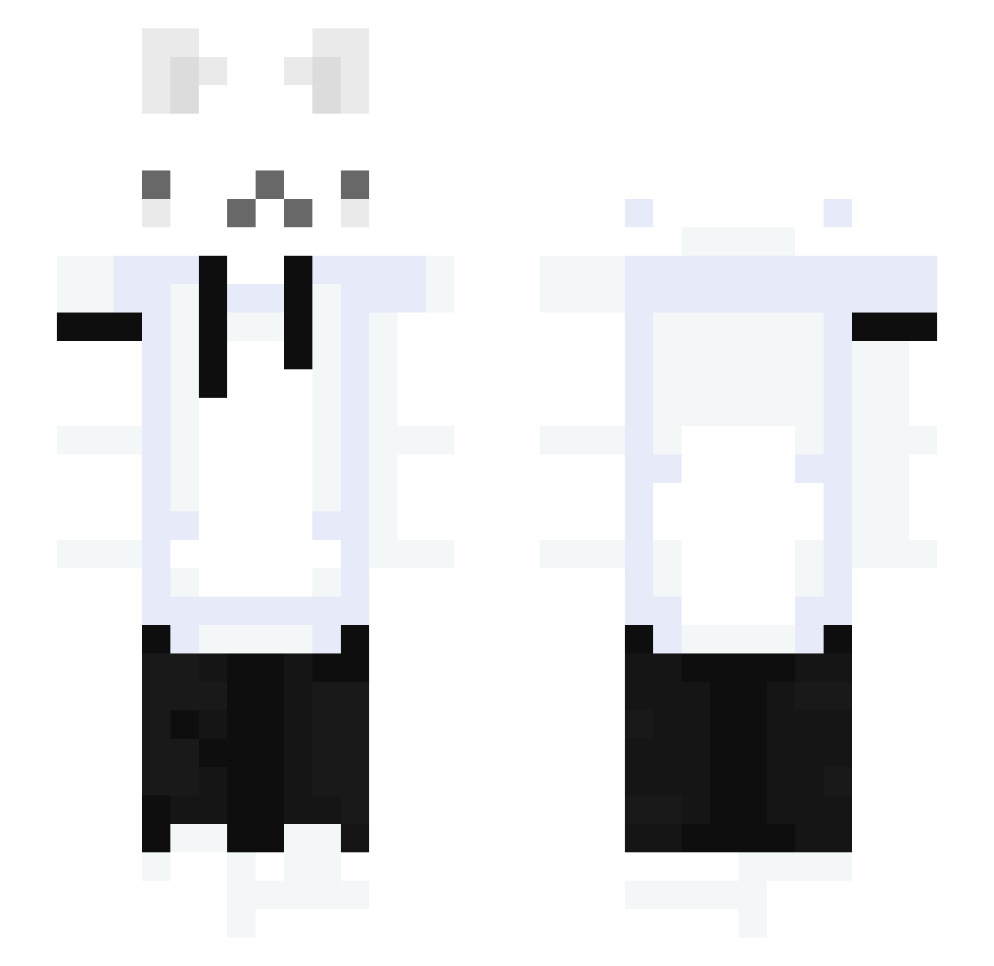 Salmanking Minecraft skin, front and back view