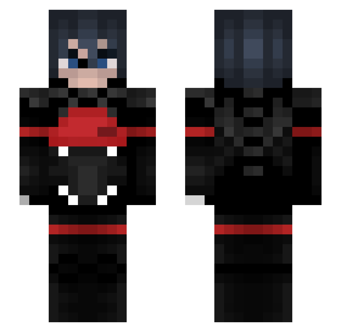 SortaSleepii Minecraft skin, front and back view