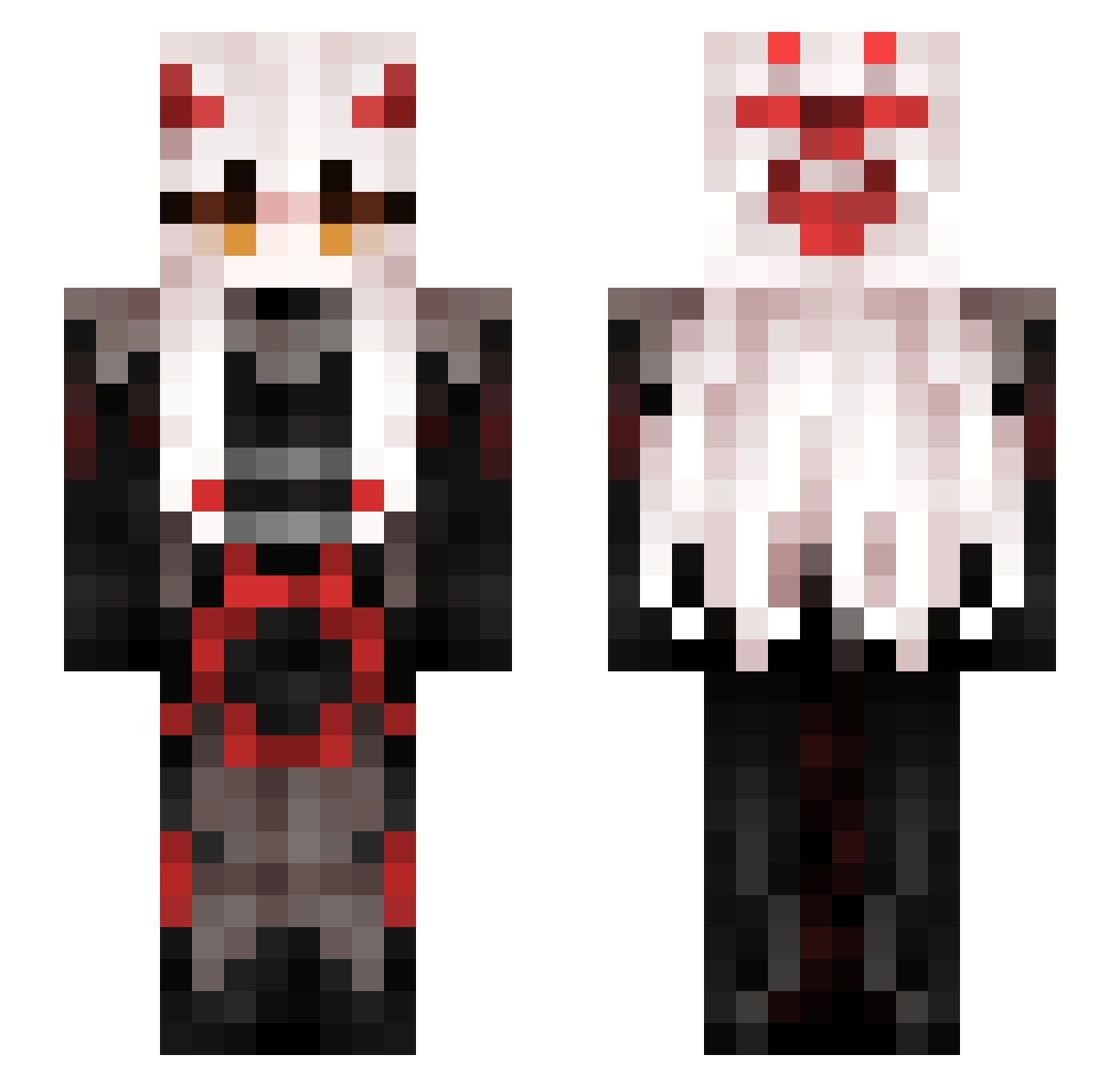 therealrusski Minecraft skin, front and back view
