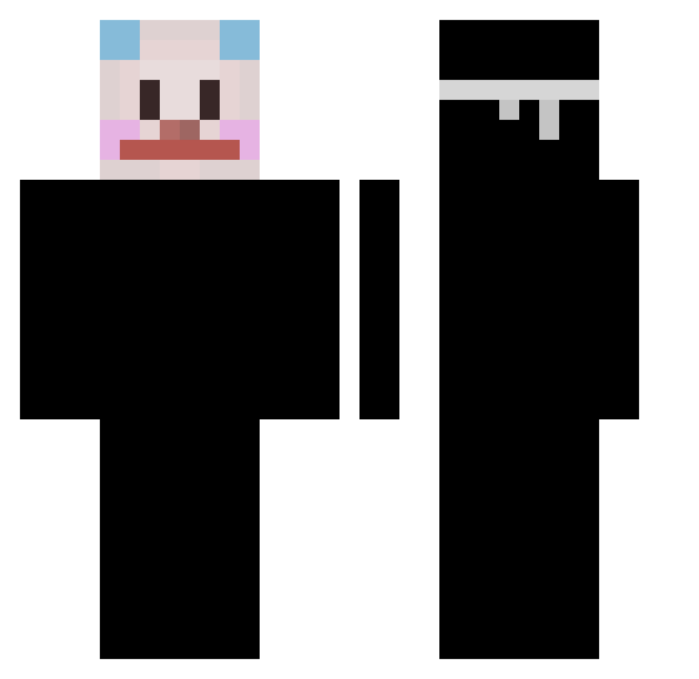 SoyMoises Minecraft skin, front and back view