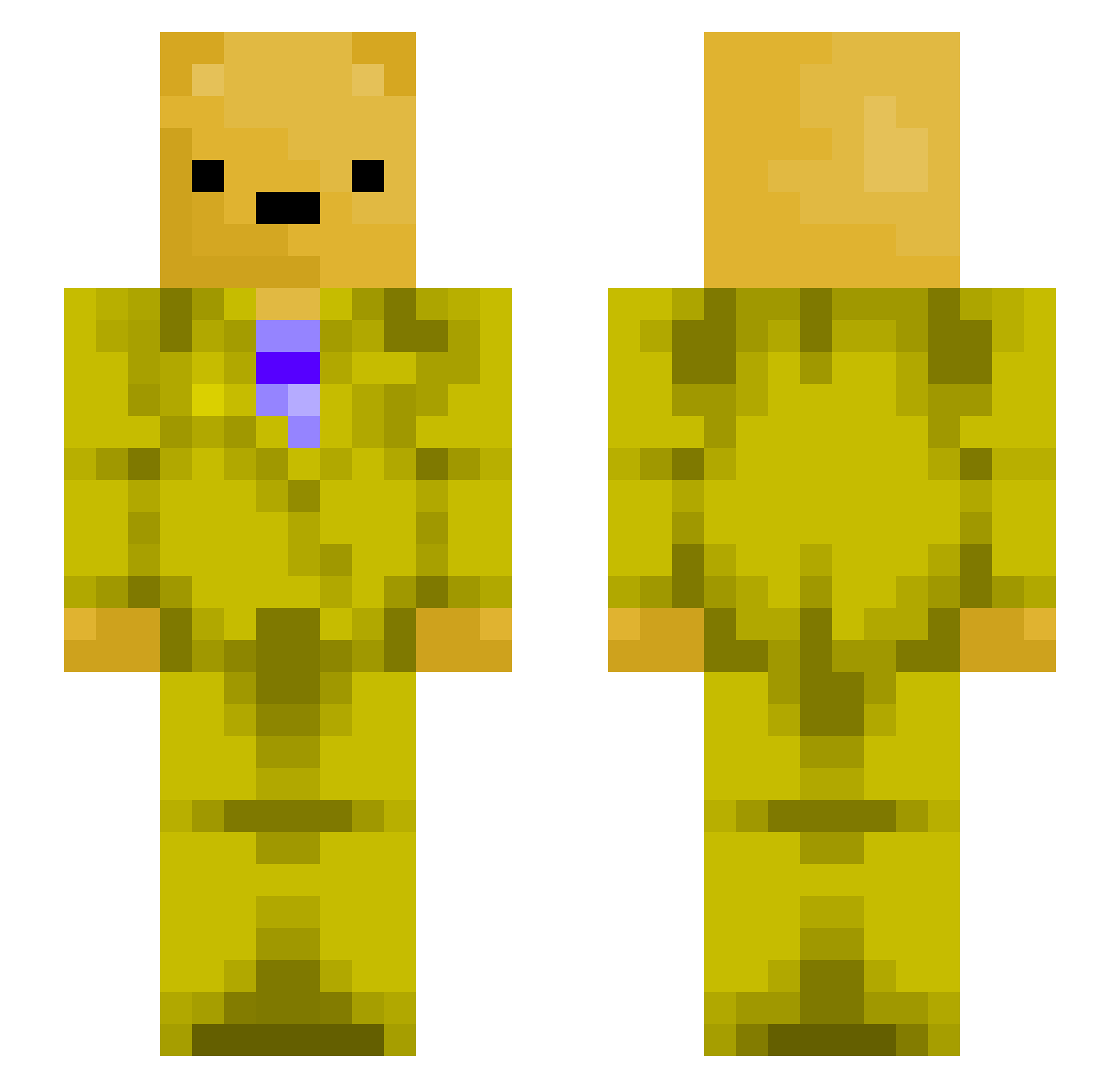 xHydrix Minecraft skin, front and back view