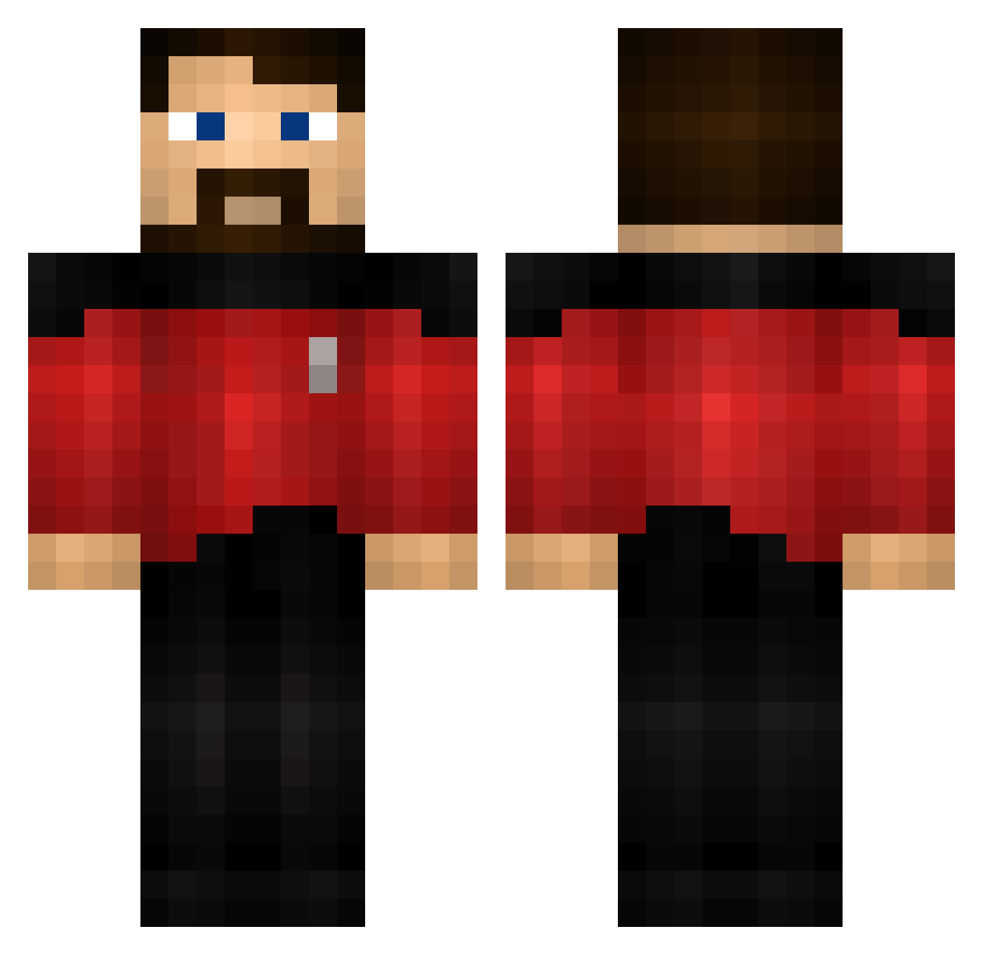 inherent Minecraft skin, front and back view