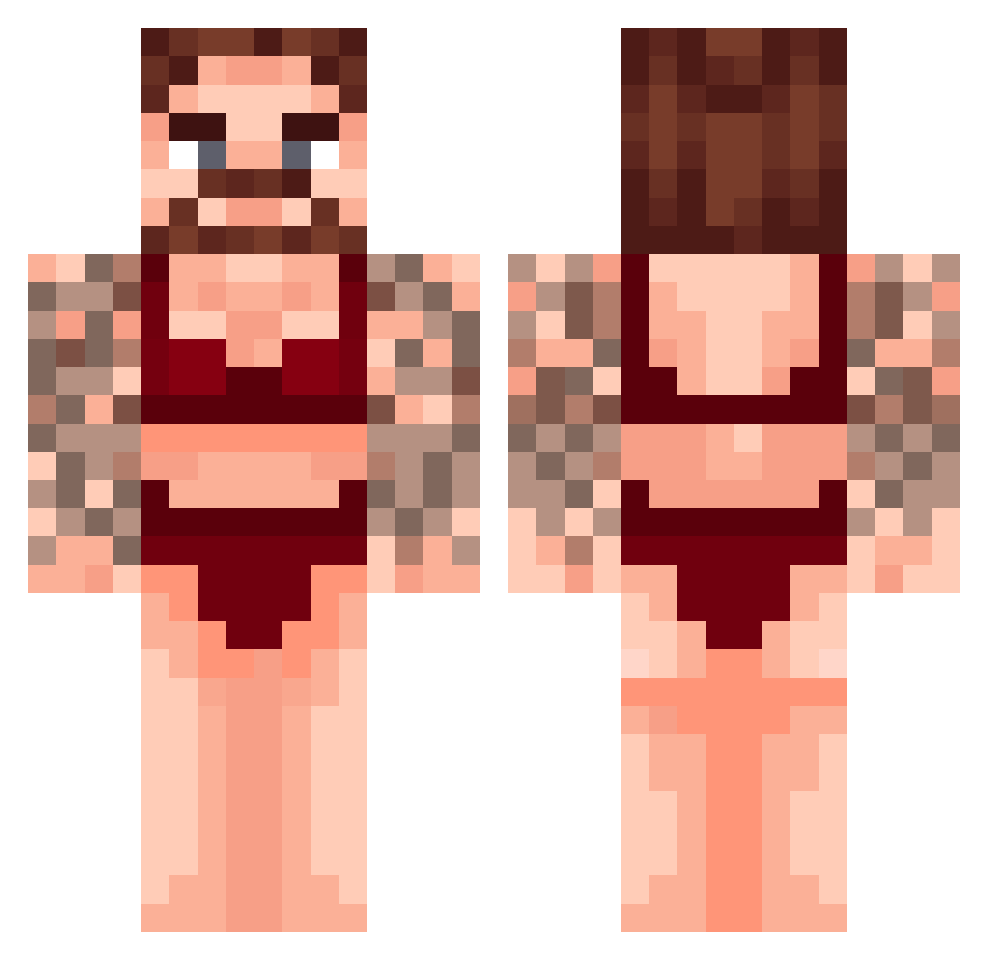 Brevis Minecraft skin, front and back view