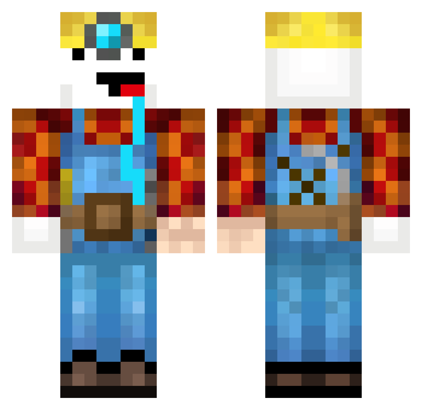 Dradok Minecraft skin, front and back view