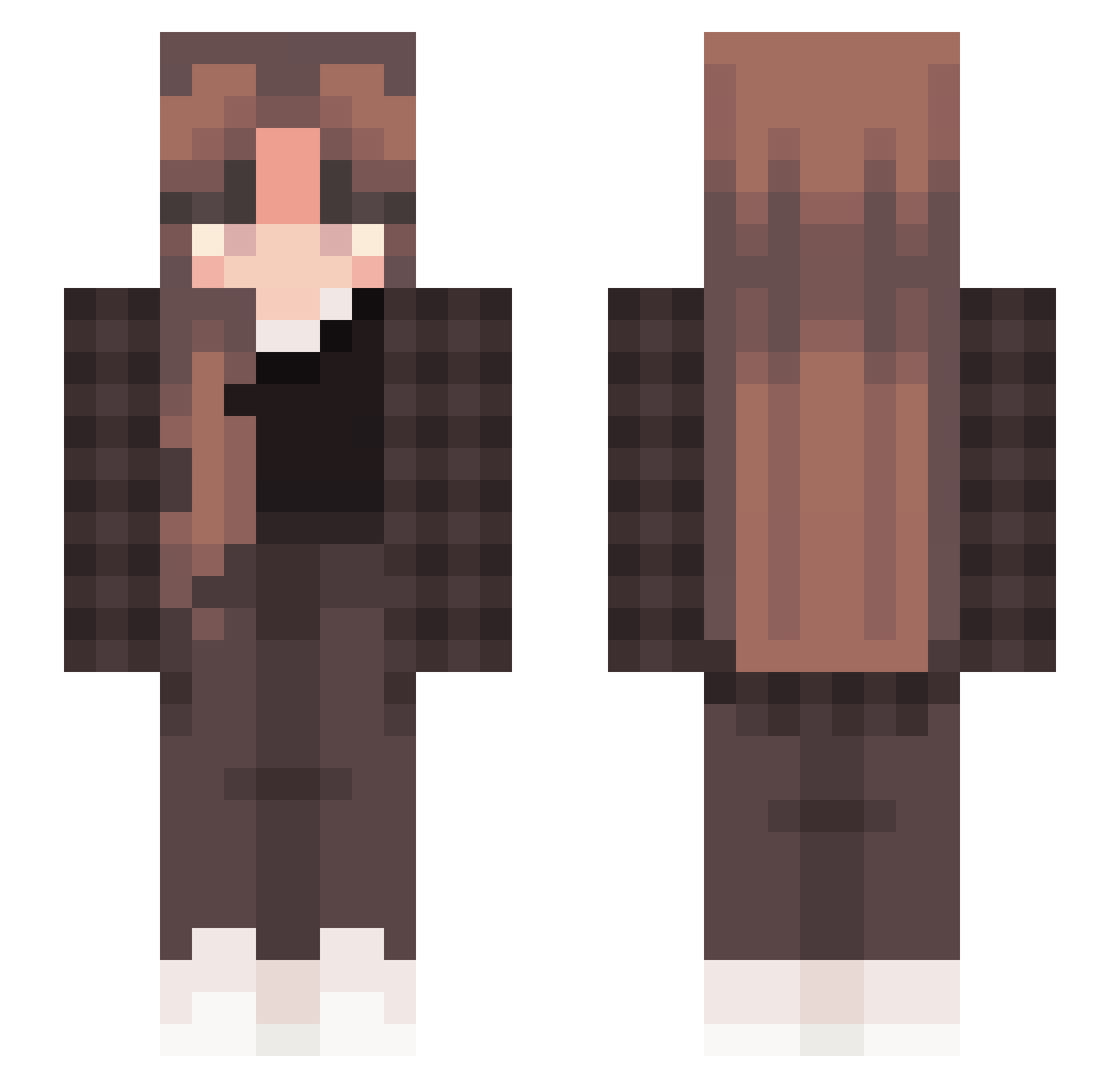 Gabbie Minecraft skin, front and back view