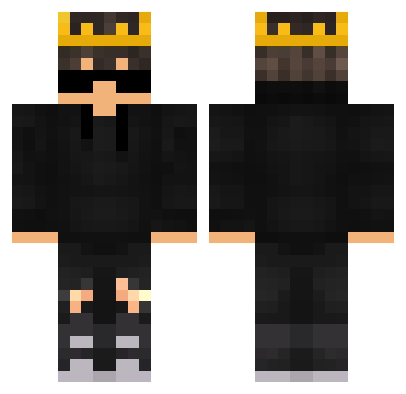 Sebastian3209 Minecraft skin, front and back view