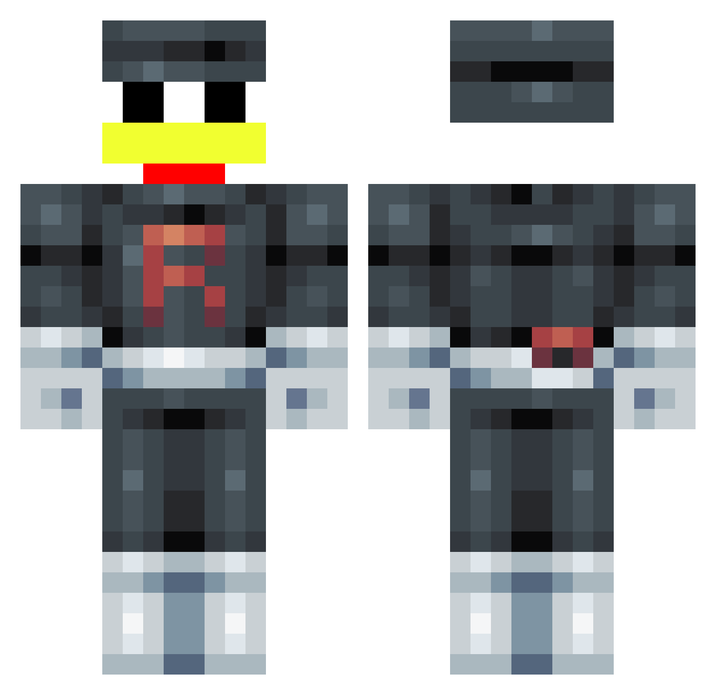 eatfeet Minecraft skin, front and back view