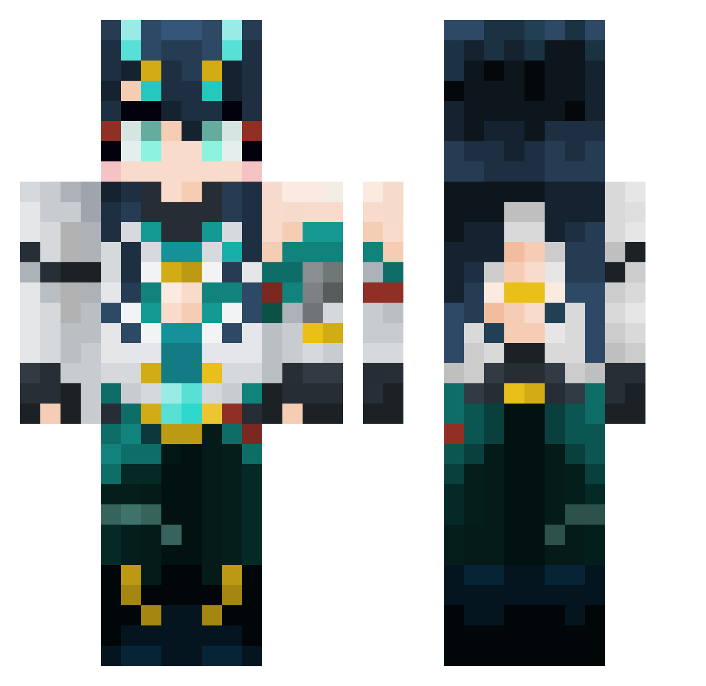 jokreko Minecraft skin, front and back view