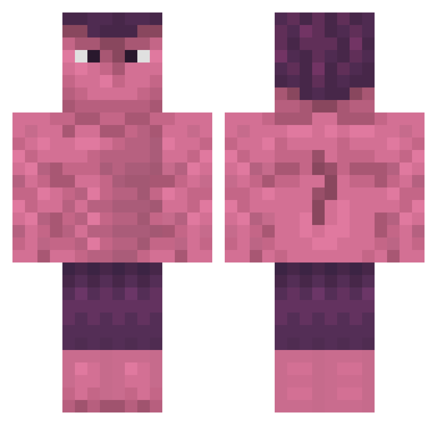 Chprlie Minecraft skin, front and back view