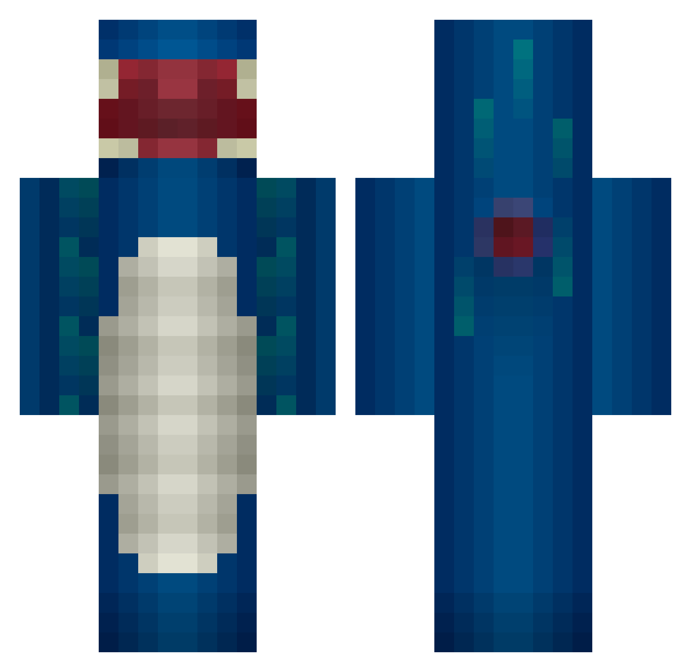 xoNikos Minecraft skin, front and back view