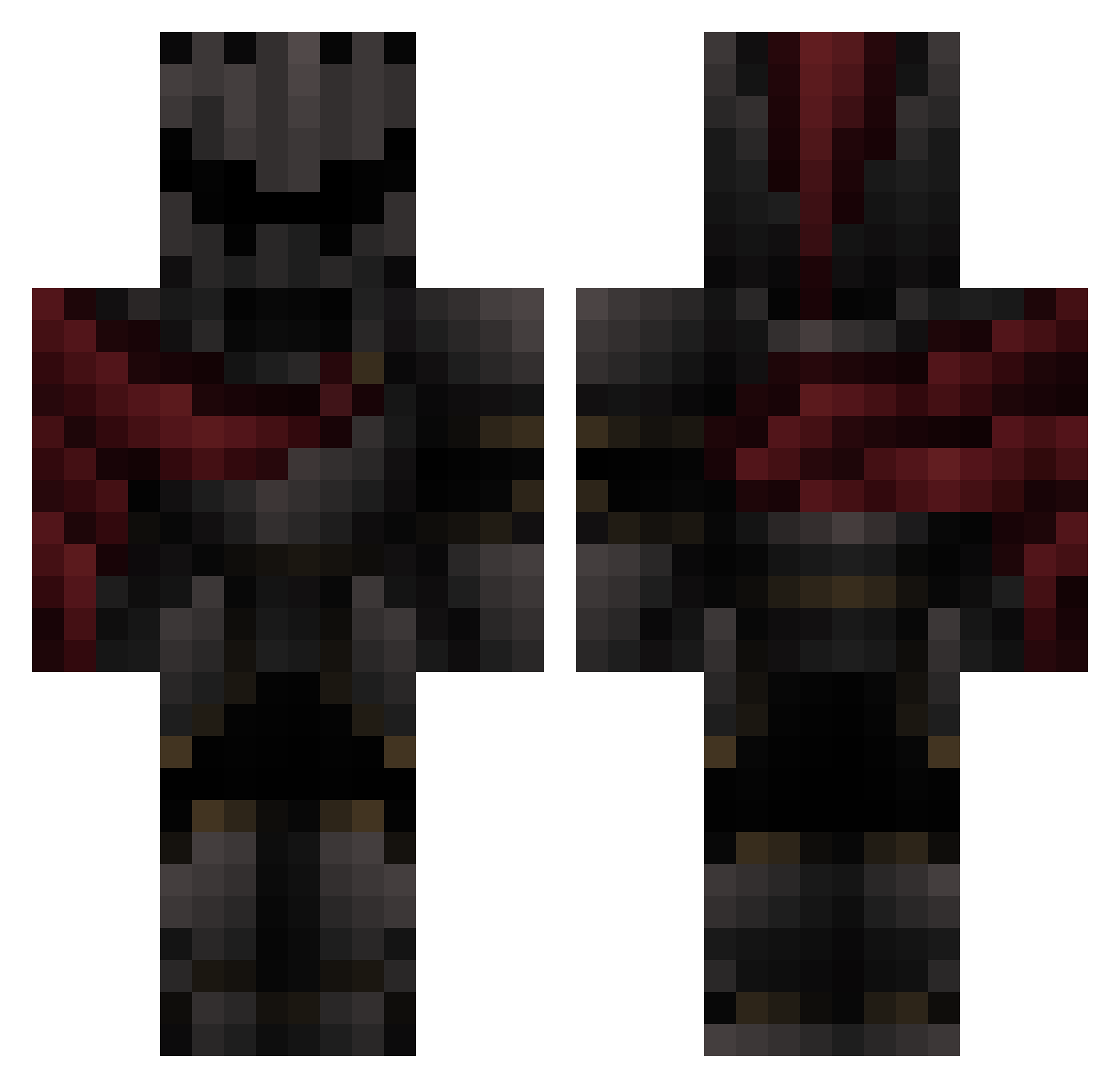RaidenWWW Minecraft skin, front and back view