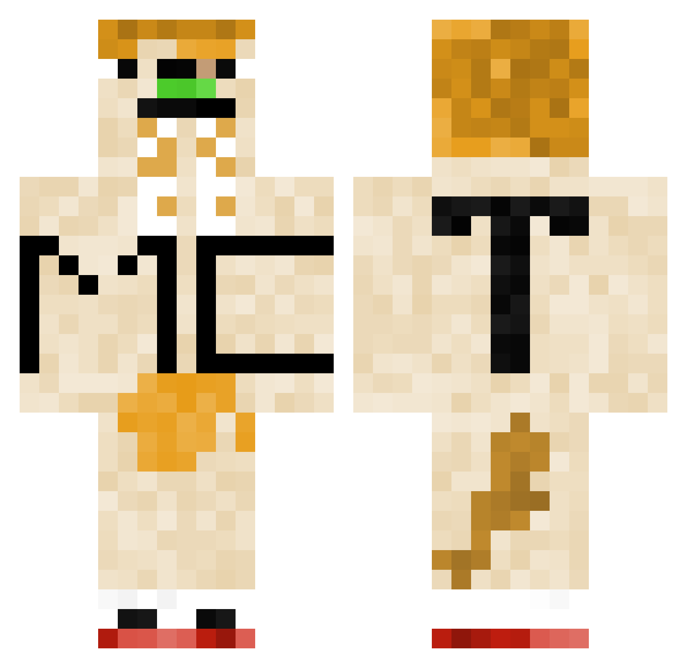 XyroXR Minecraft skin, front and back view