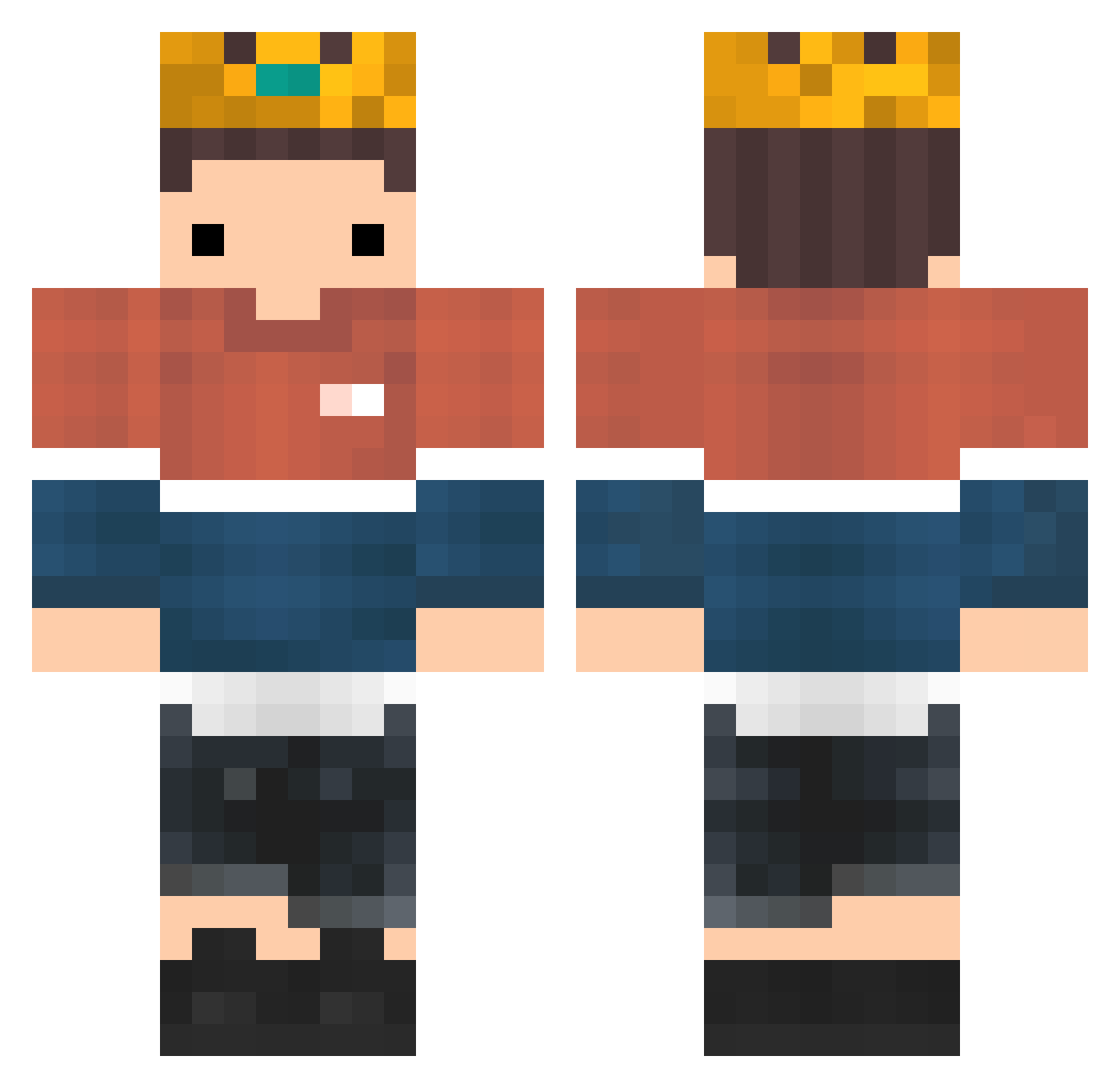 rxbind Minecraft skin, front and back view