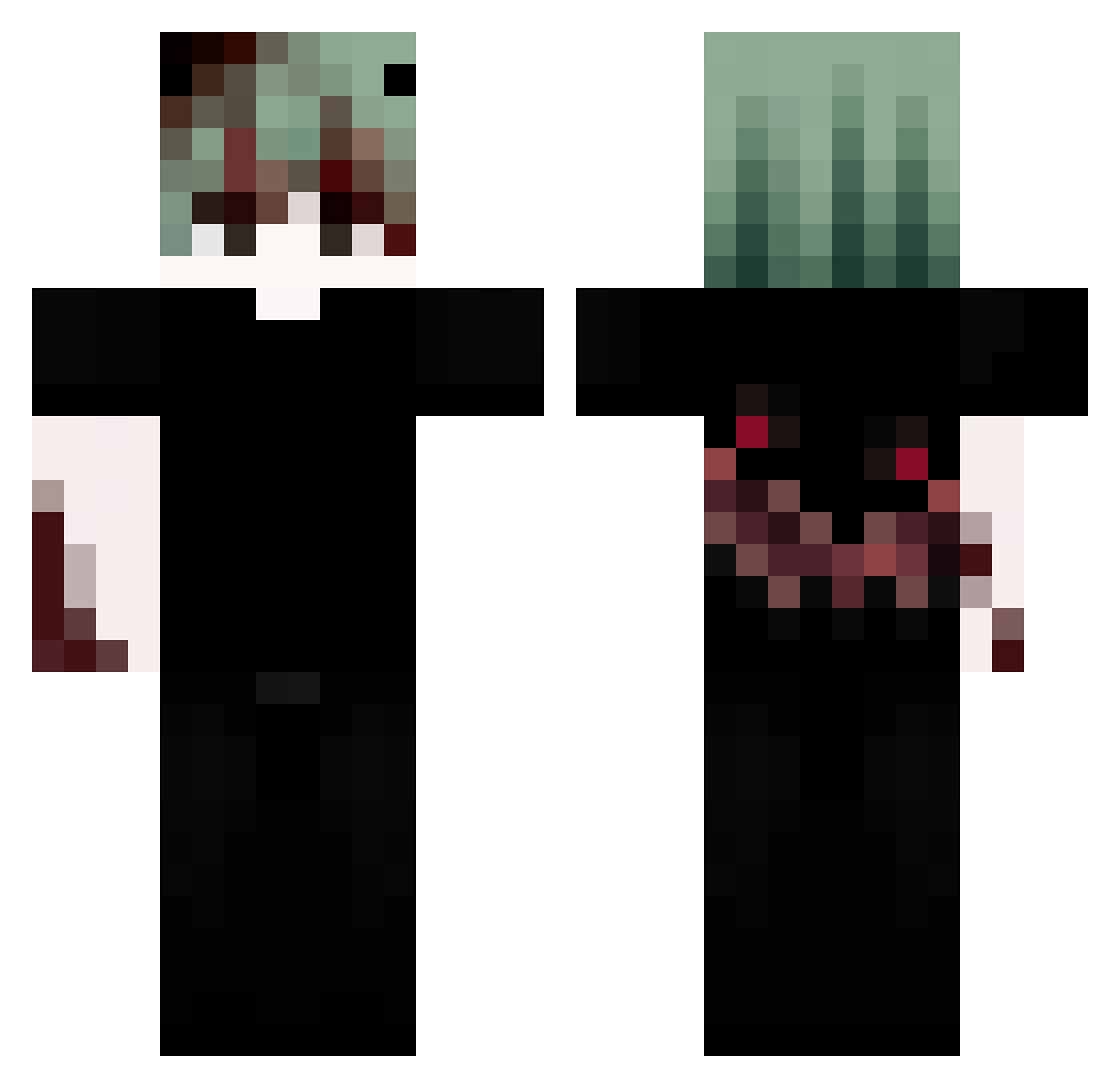 xNowsured_ Minecraft skin, front and back view