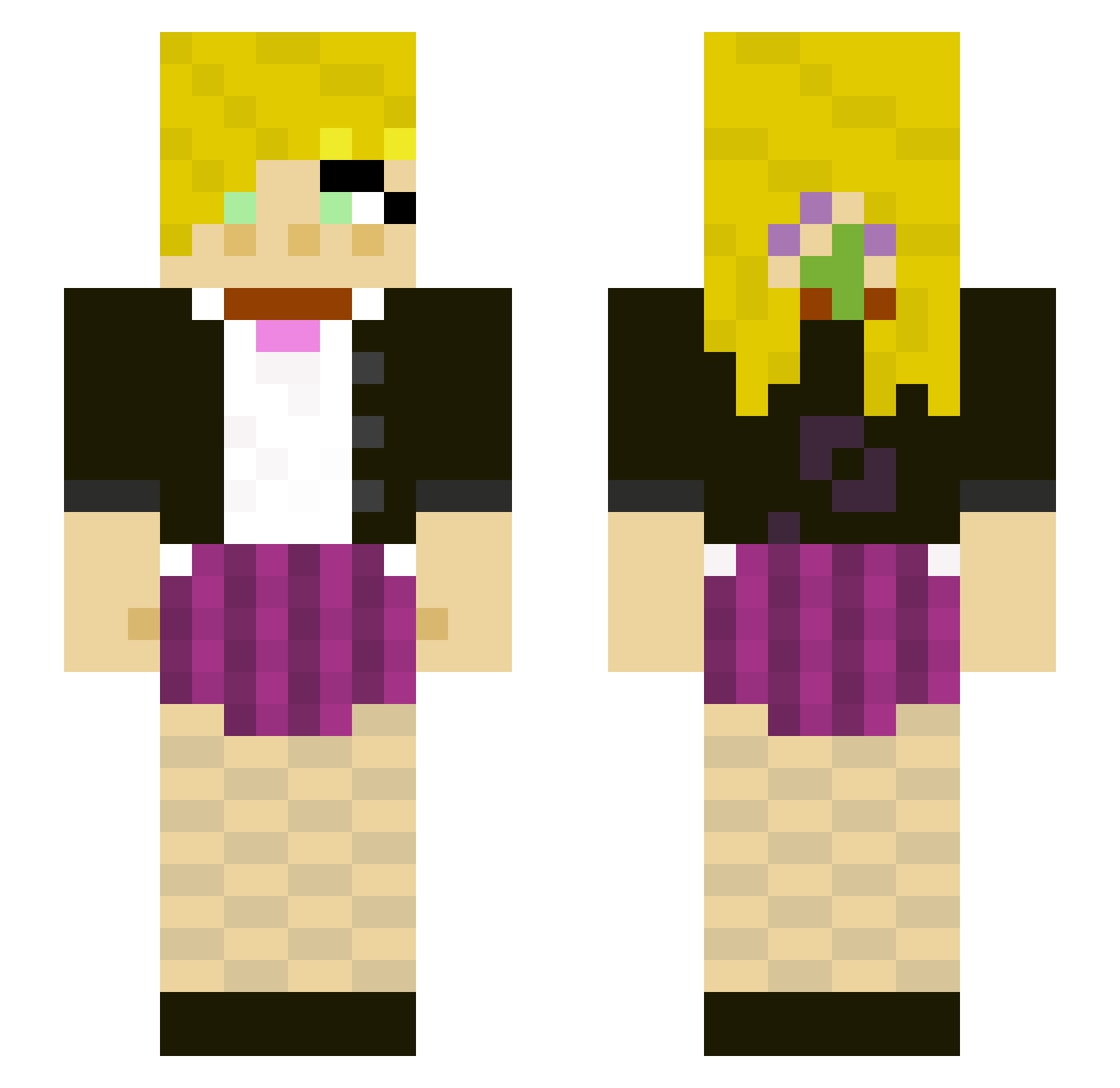 Lova3D Minecraft skin, front and back view
