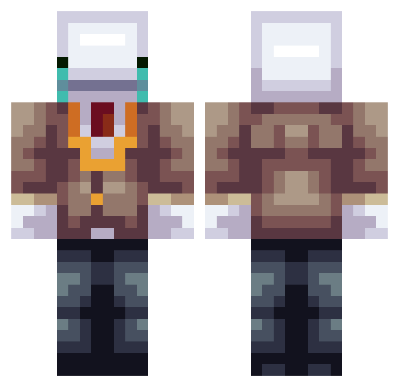 Venom_Stripe Minecraft skin, front and back view