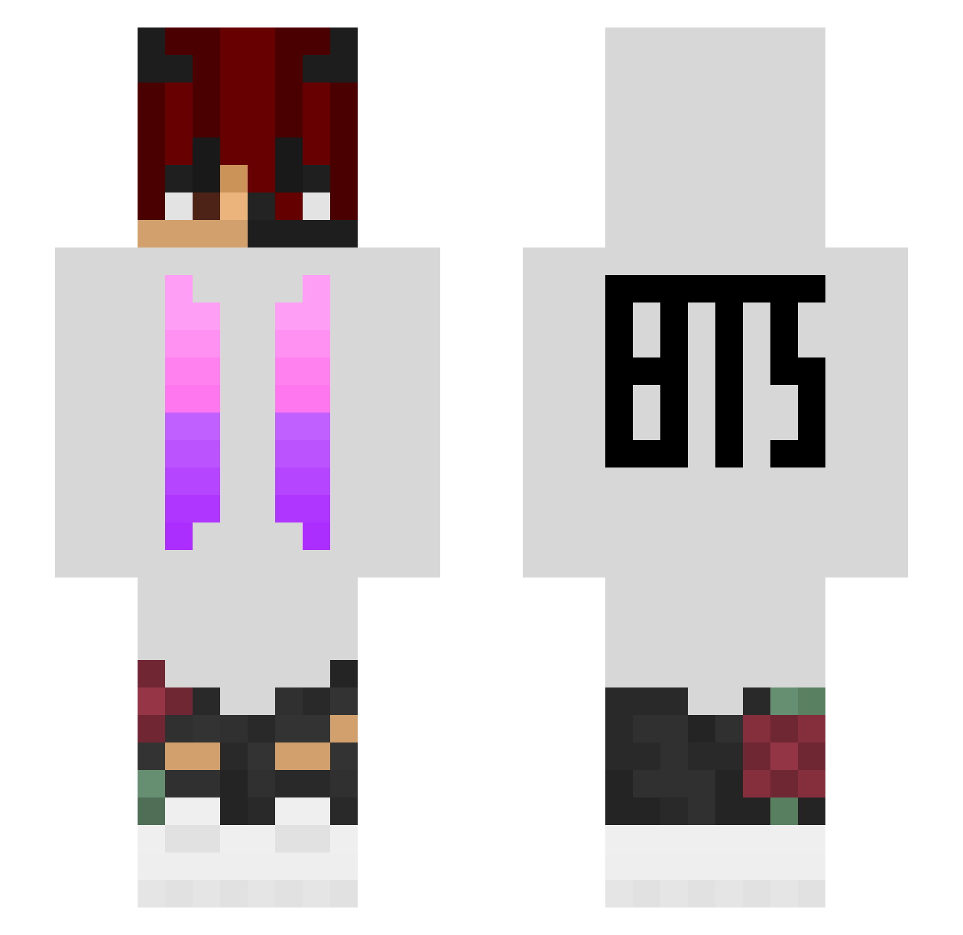 Oxmoz_Creeps Minecraft skin, front and back view