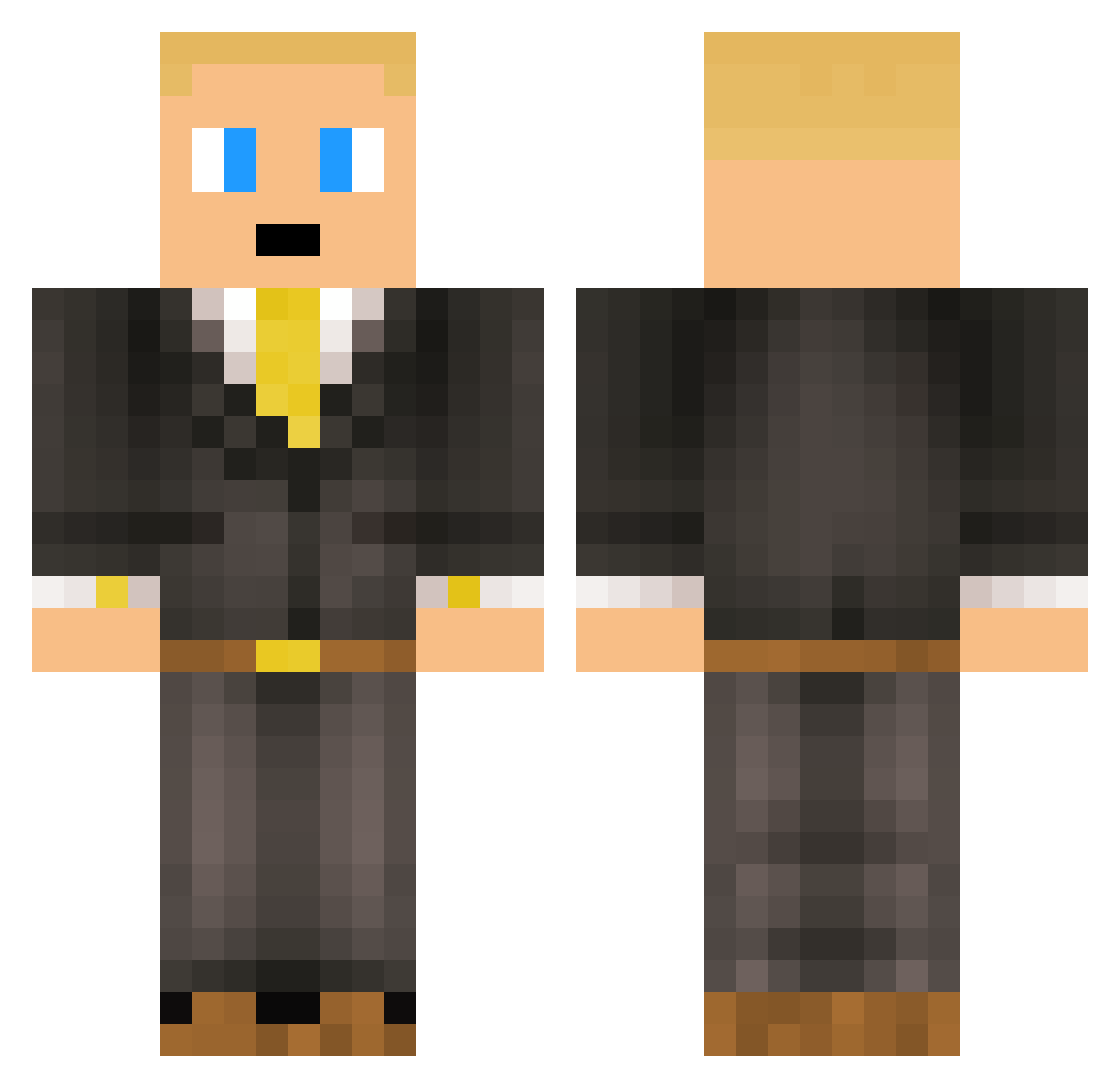 Pstarzs Minecraft skin, front and back view