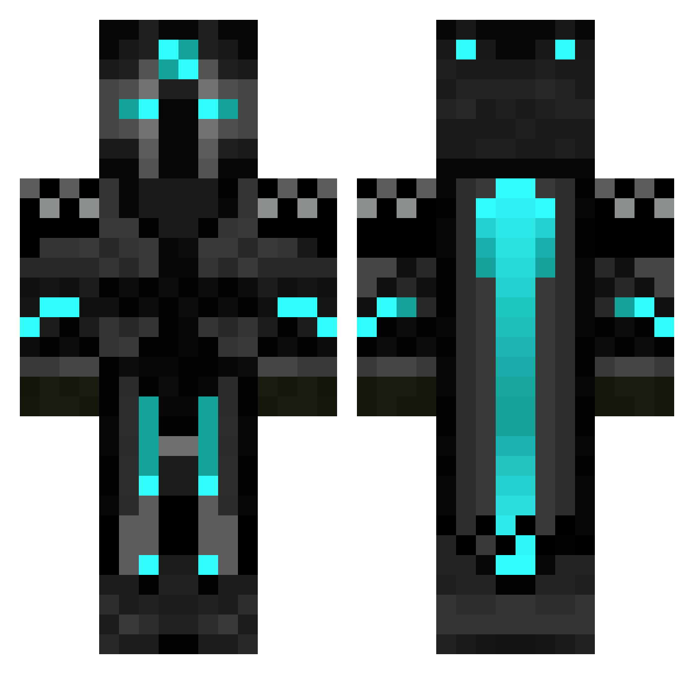 LemmyKilmister Minecraft skin, front and back view