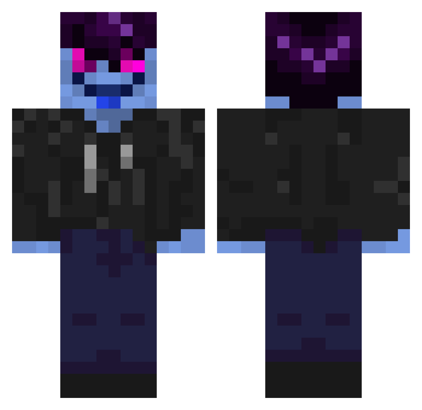 Topple_ Minecraft skin, front and back view