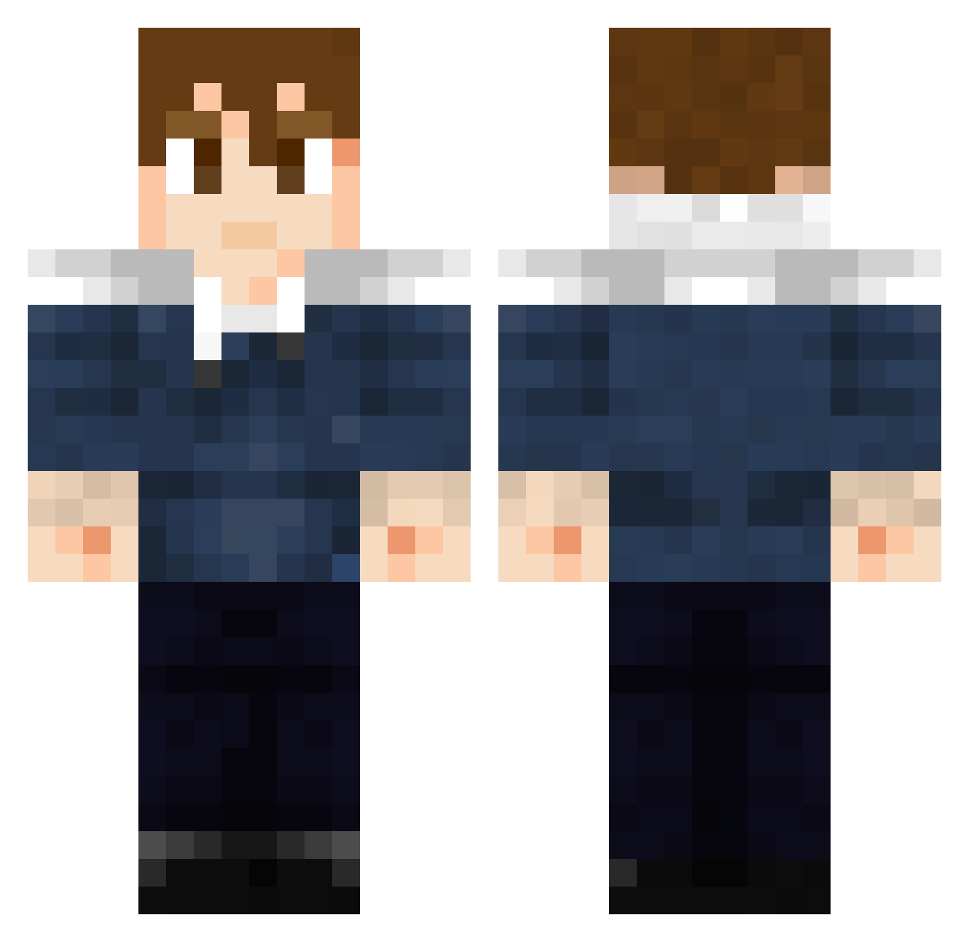 Supersodashake Minecraft skin, front and back view
