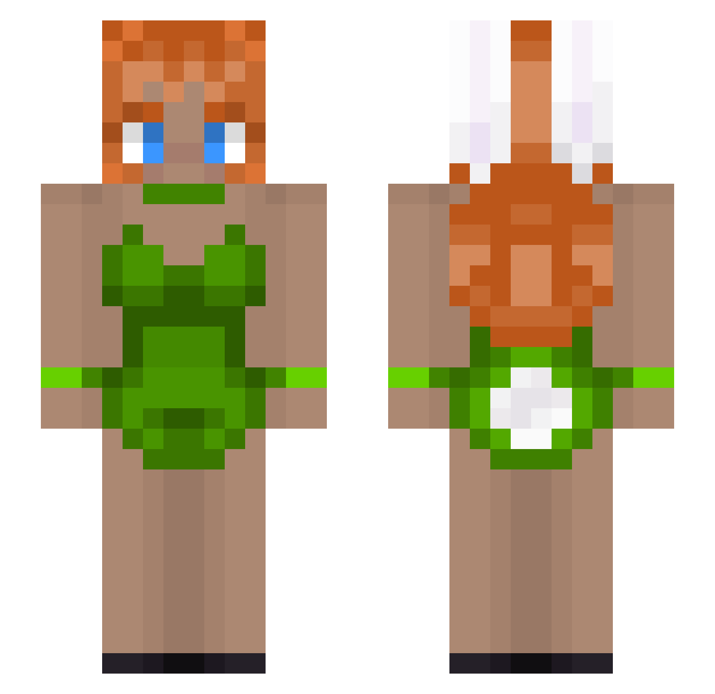 Quackithen Minecraft skin, front and back view