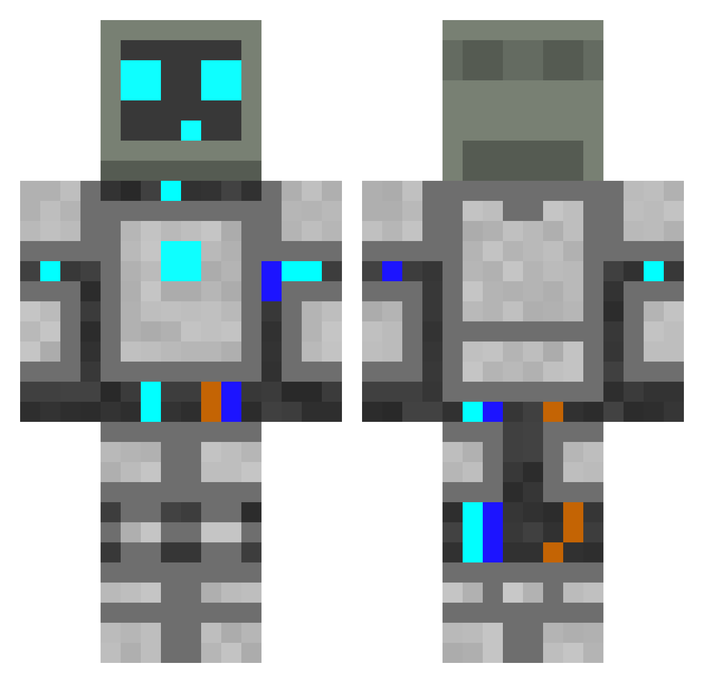 wotdafutz Minecraft skin, front and back view