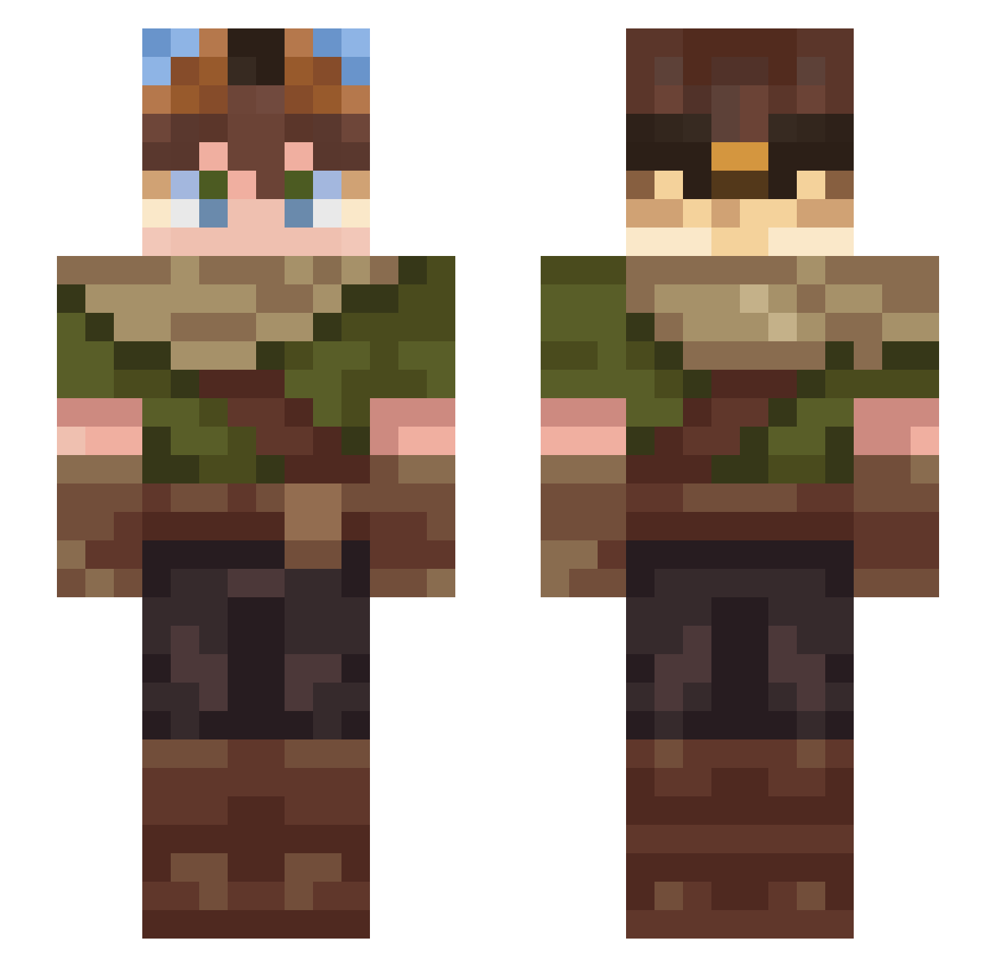 thegreatpolish Minecraft skin, front and back view