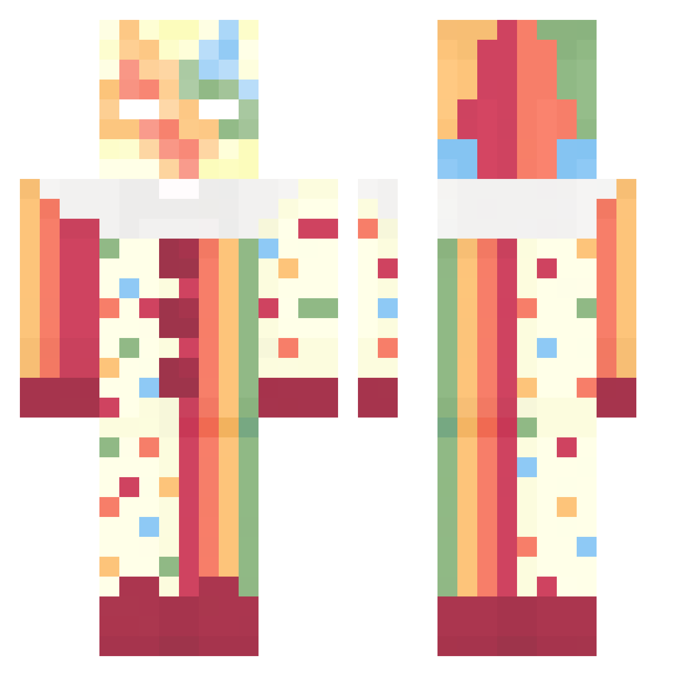 unarmed09 Minecraft skin, front and back view