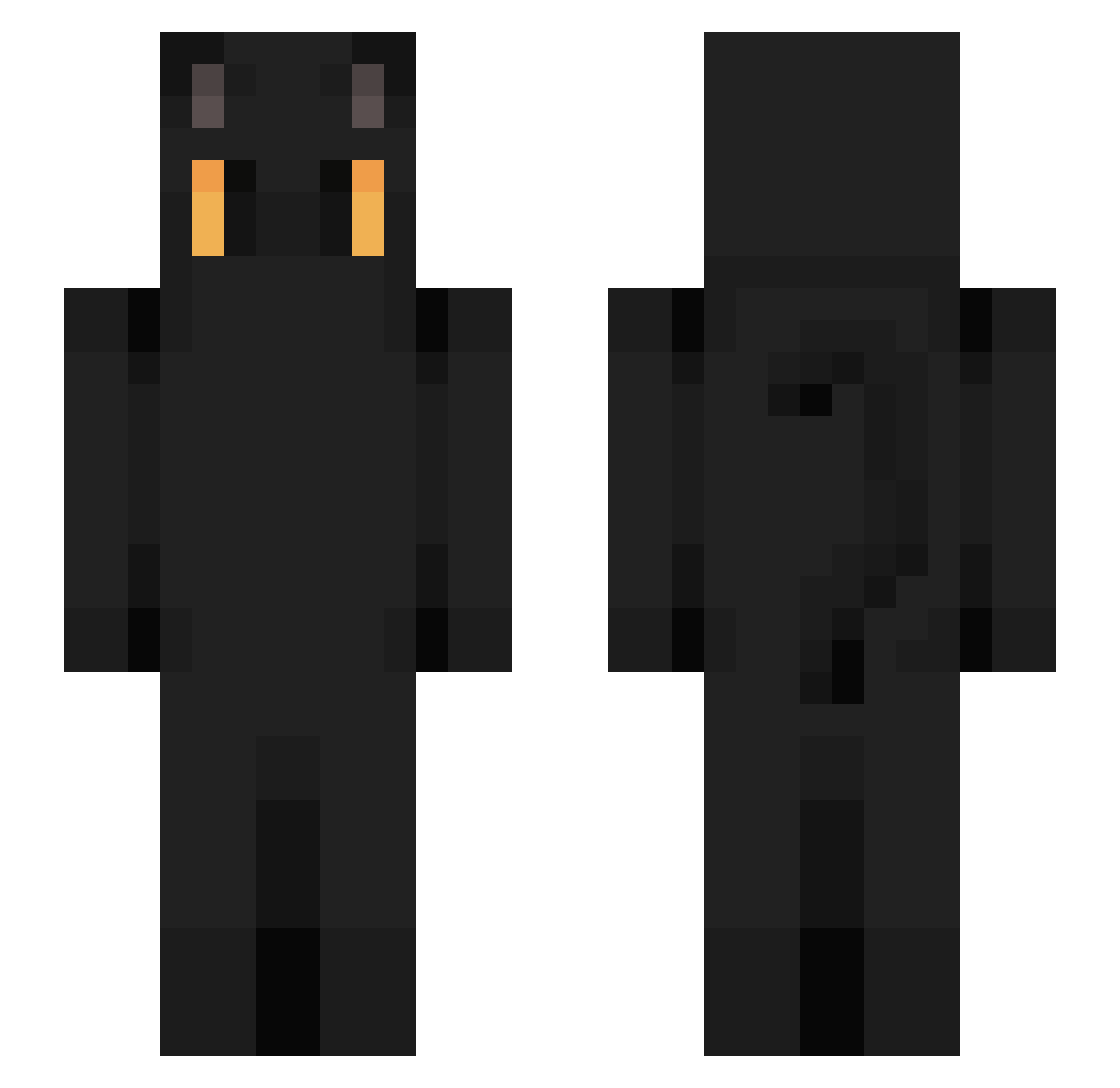 SpiderPigeons Minecraft skin, front and back view