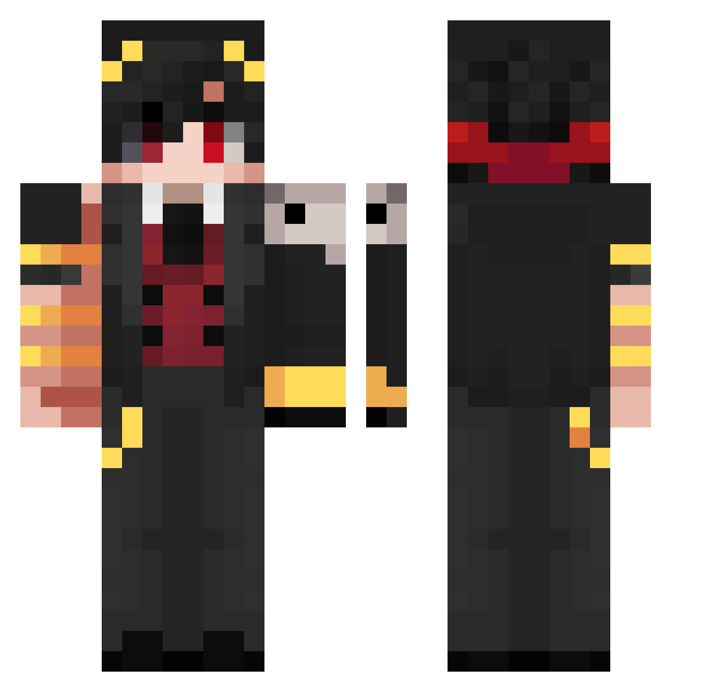 zealouzy Minecraft skin, front and back view