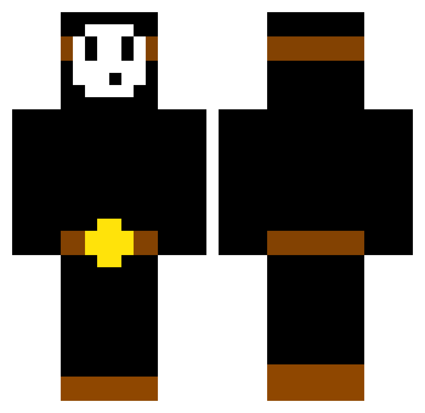 ivsw Minecraft skin, front and back view
