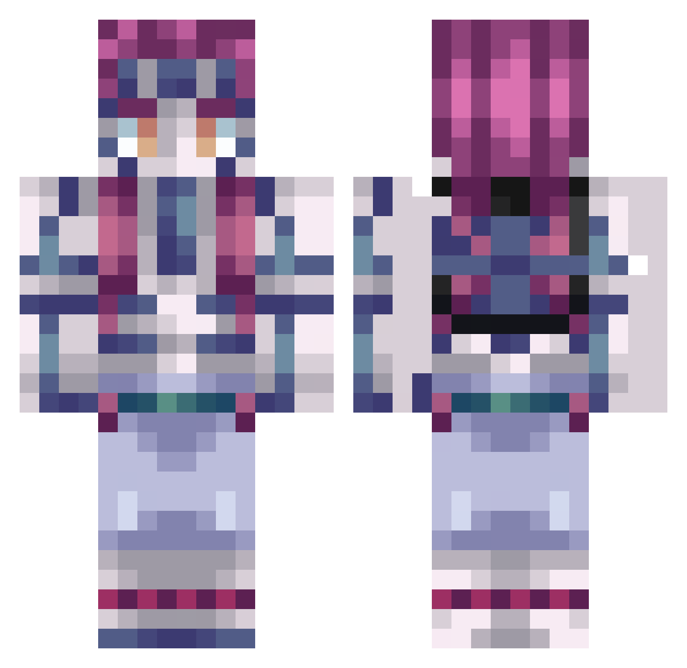 Archinaz Minecraft skin, front and back view