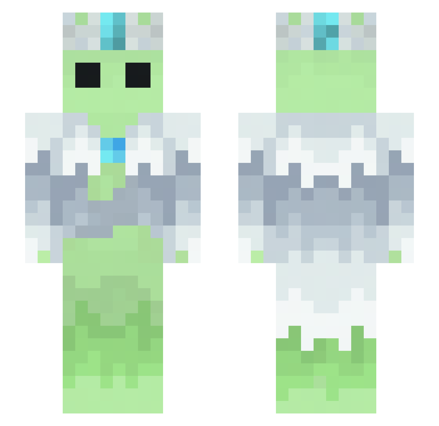 iVortech Minecraft skin, front and back view