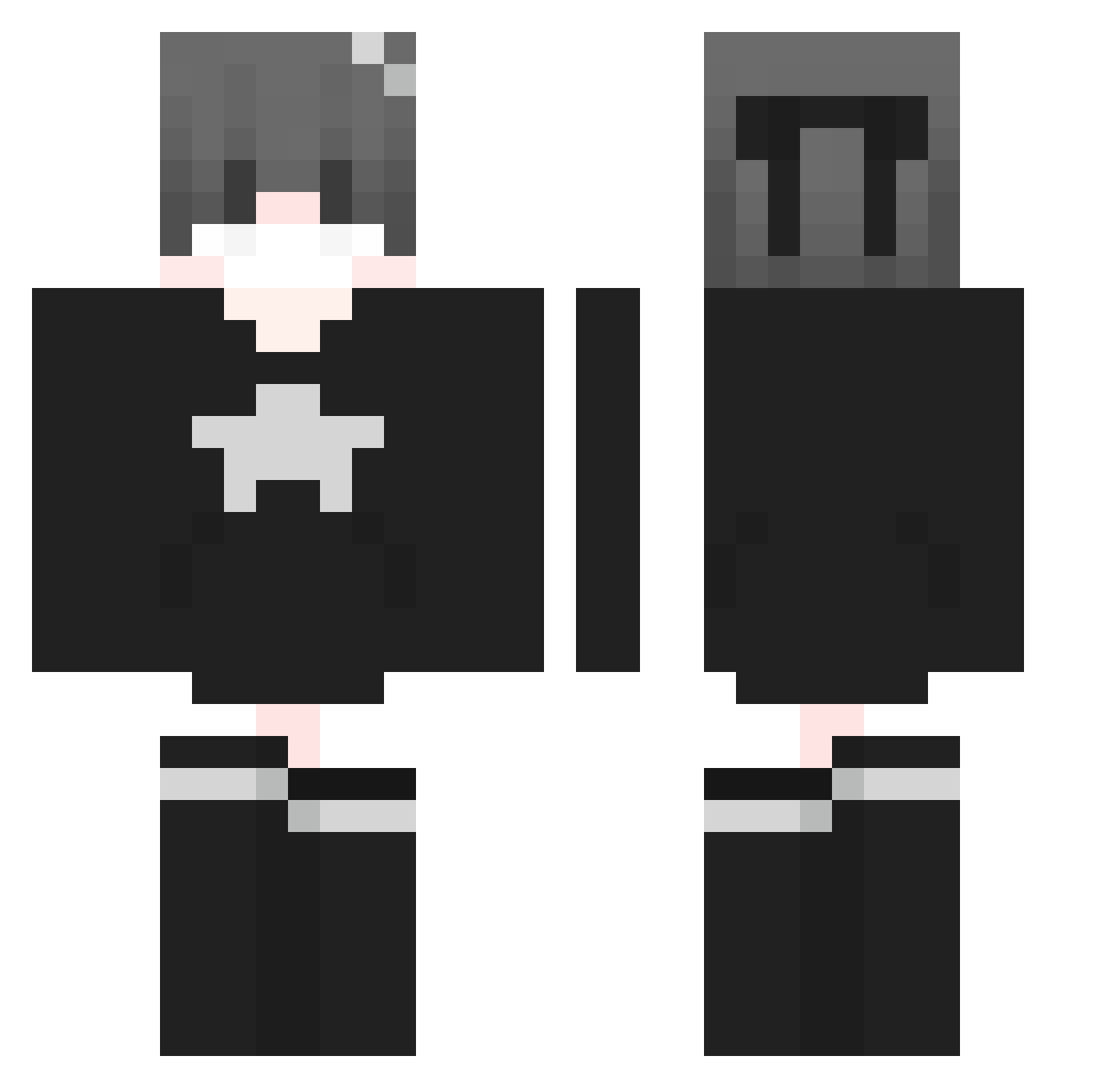 TaylaTheFemboy Minecraft skin, front and back view