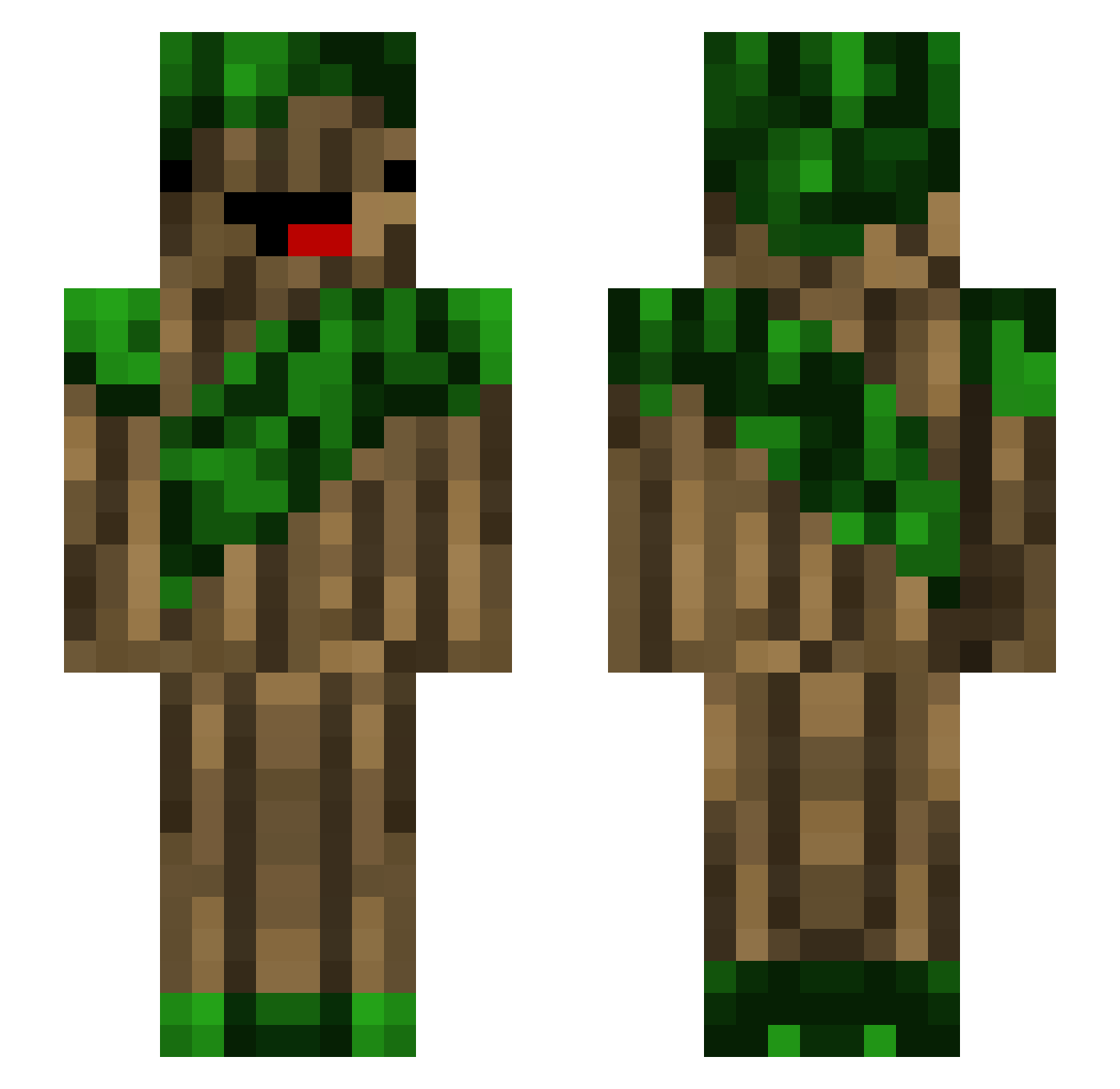 Shrube Minecraft skin, front and back view