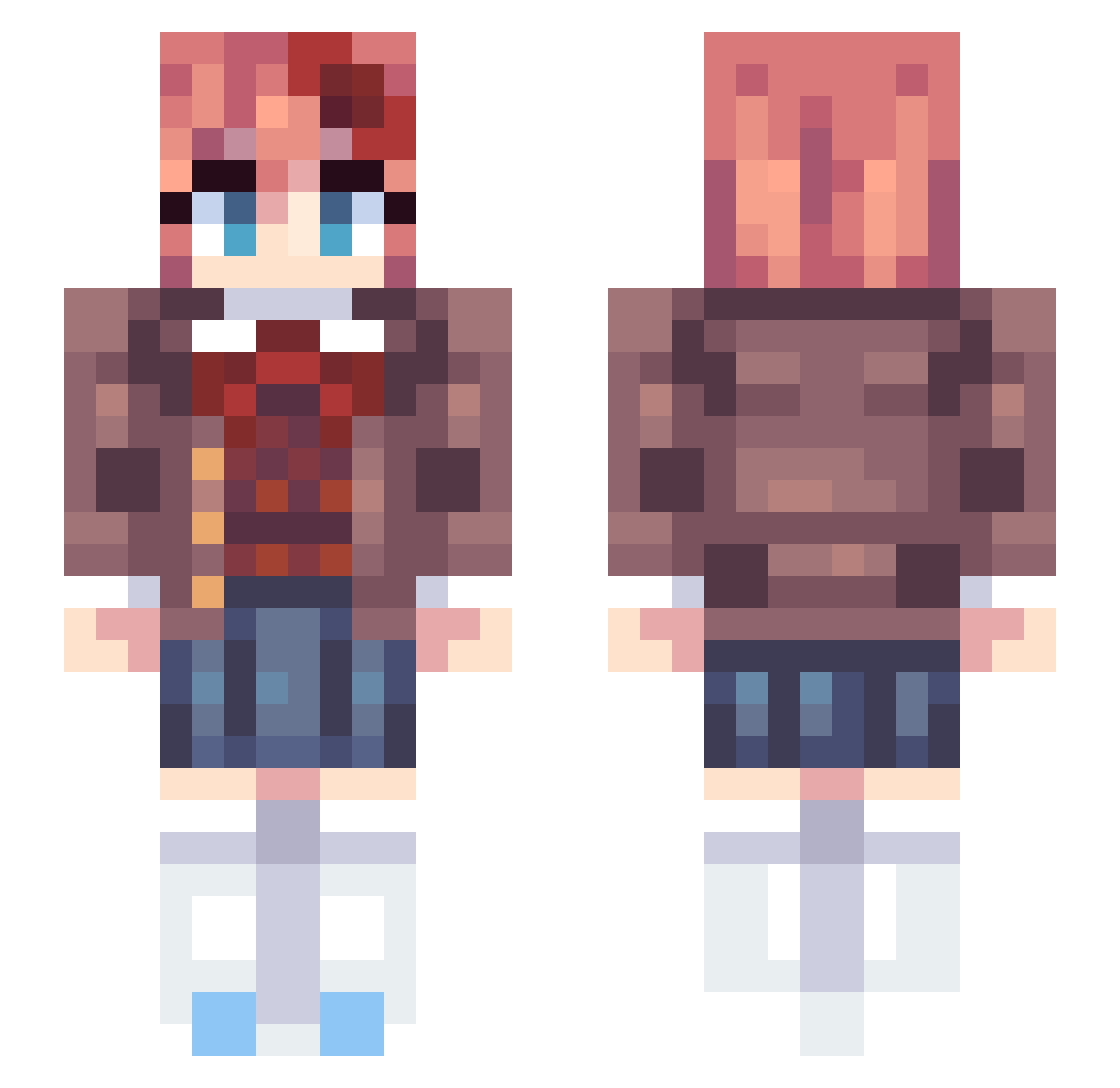 Winebet Minecraft skin, front and back view