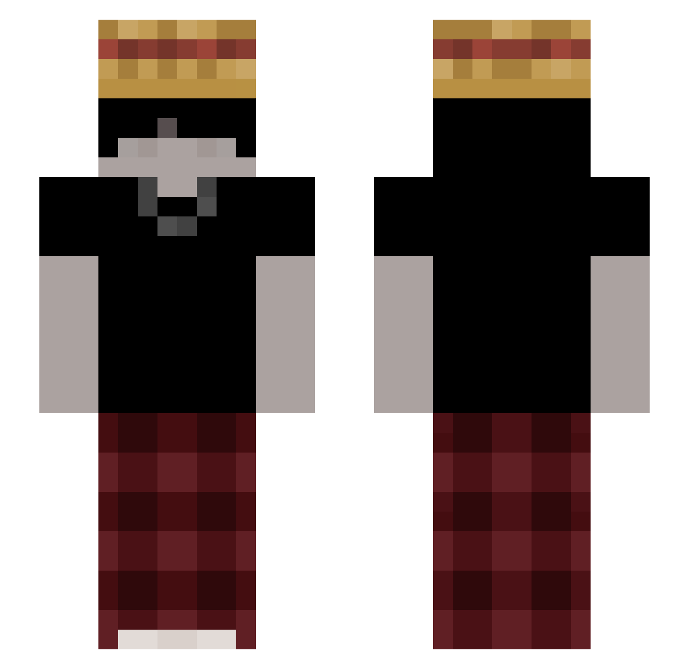 iiTzzGenesis Minecraft skin, front and back view