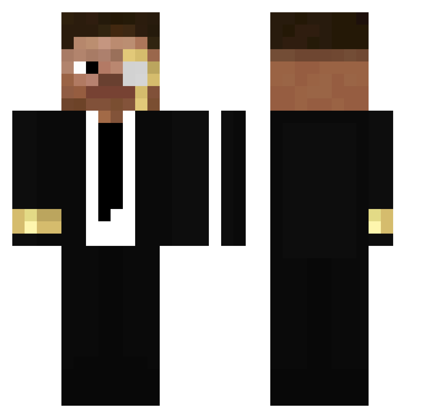 BuGug Minecraft skin, front and back view