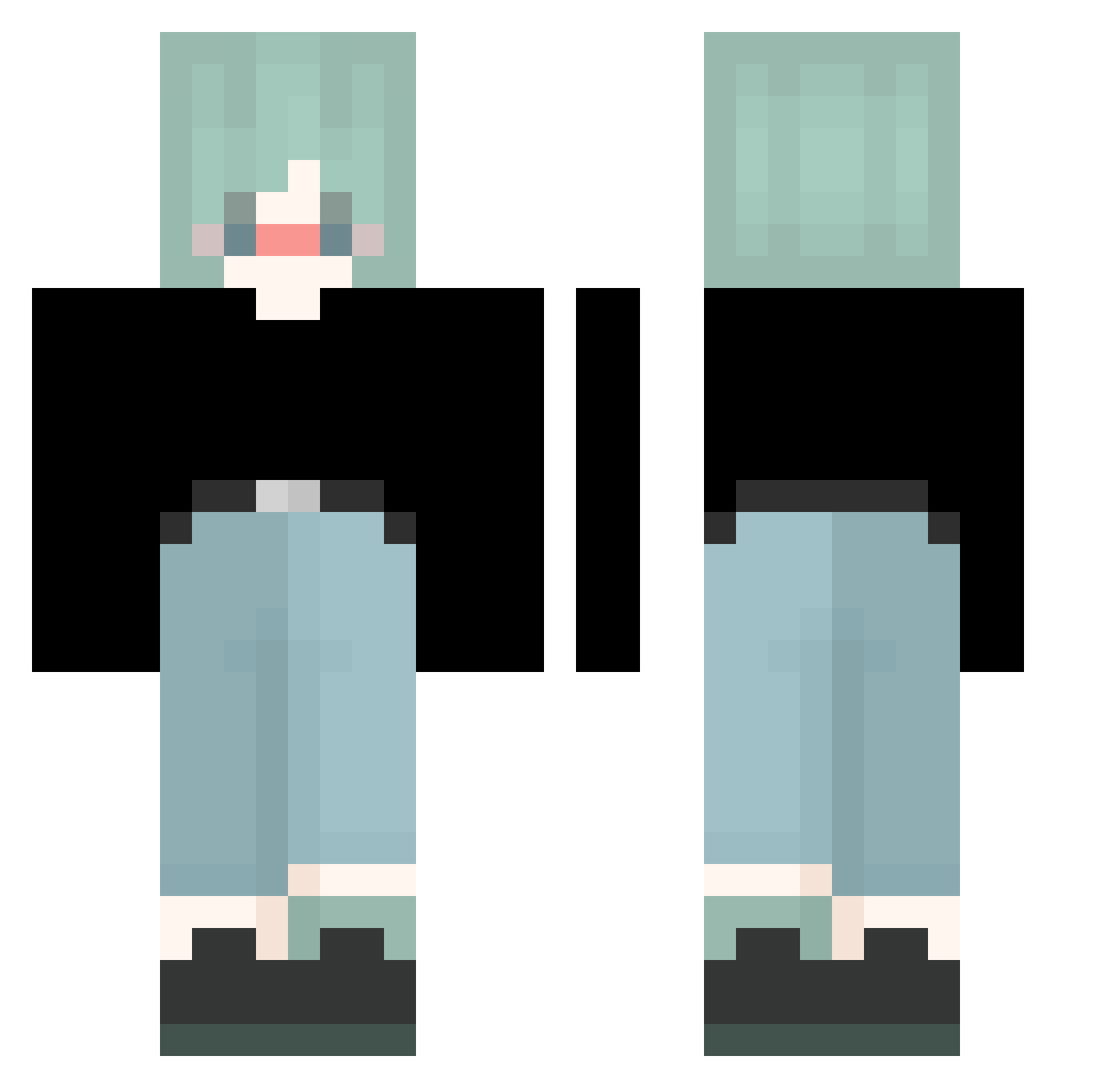 Raiidwn Minecraft skin, front and back view