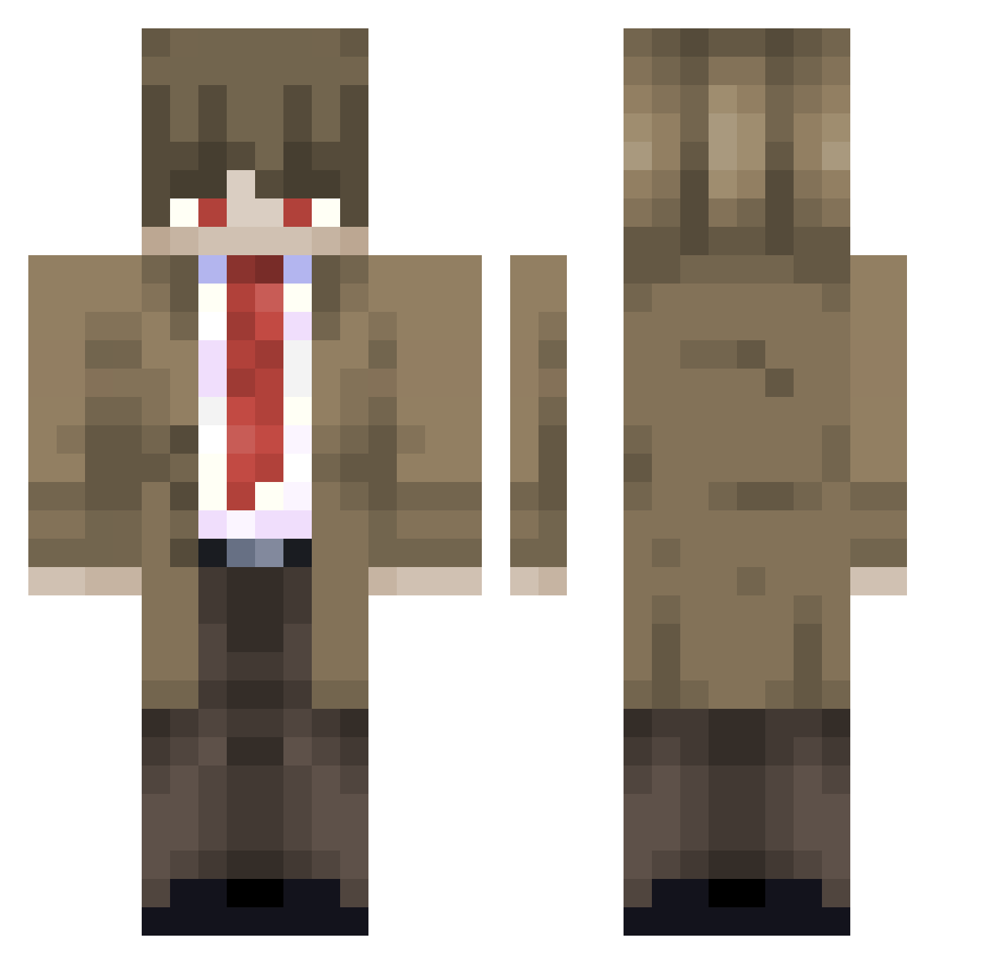 SimonNaw Minecraft skin, front and back view