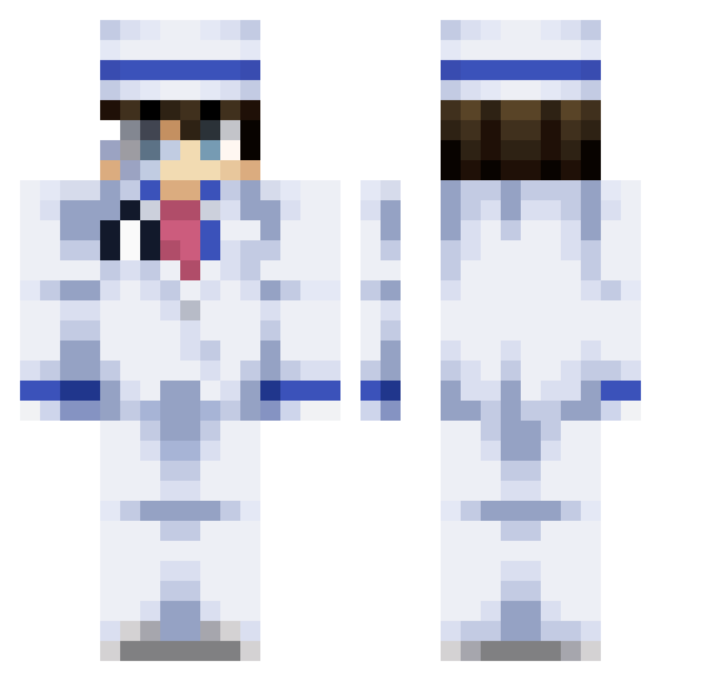 _xRailgunx_ Minecraft skin, front and back view
